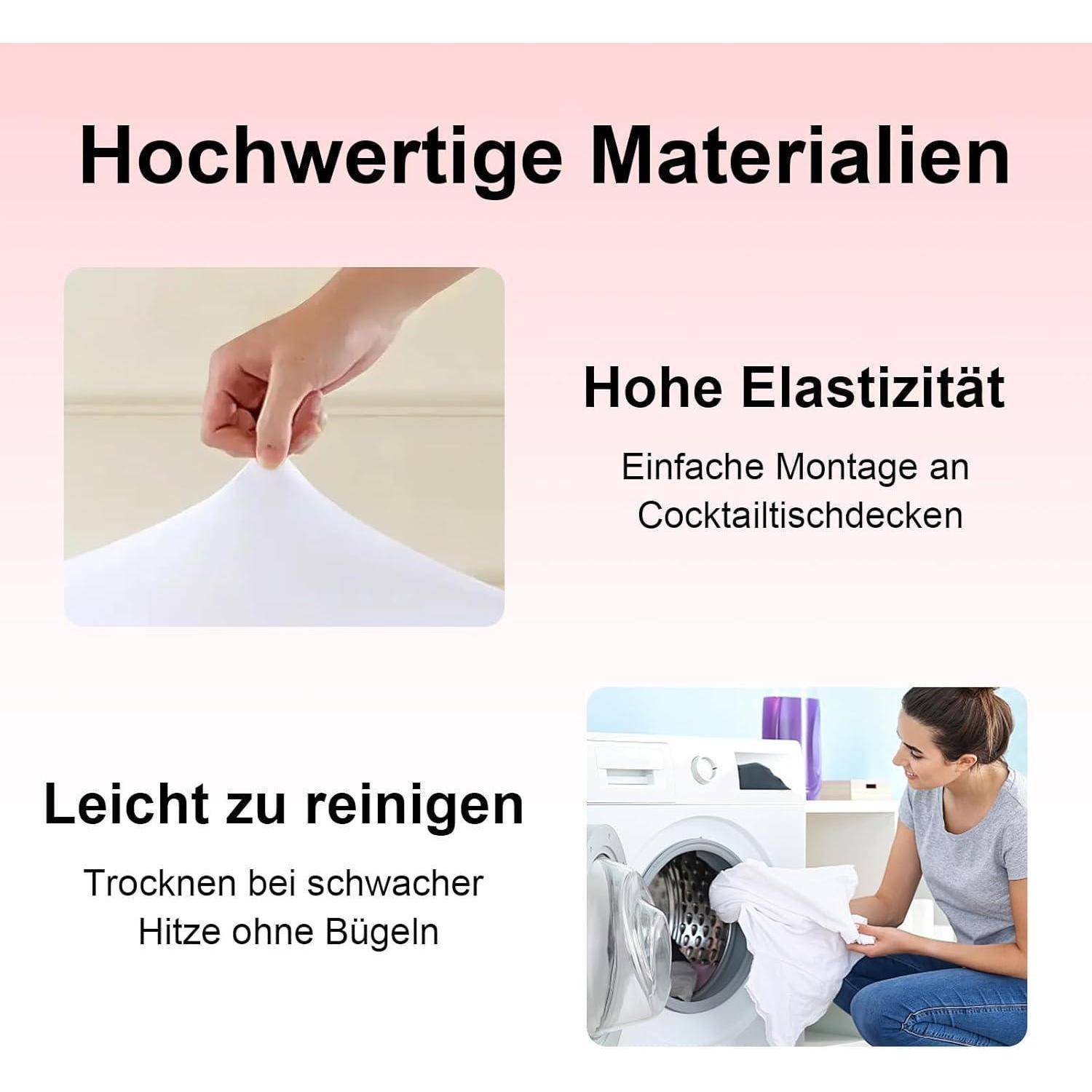 2er Pack Stretch Stehtisch Husse 80x110cm Elastisch für Bar Tisch