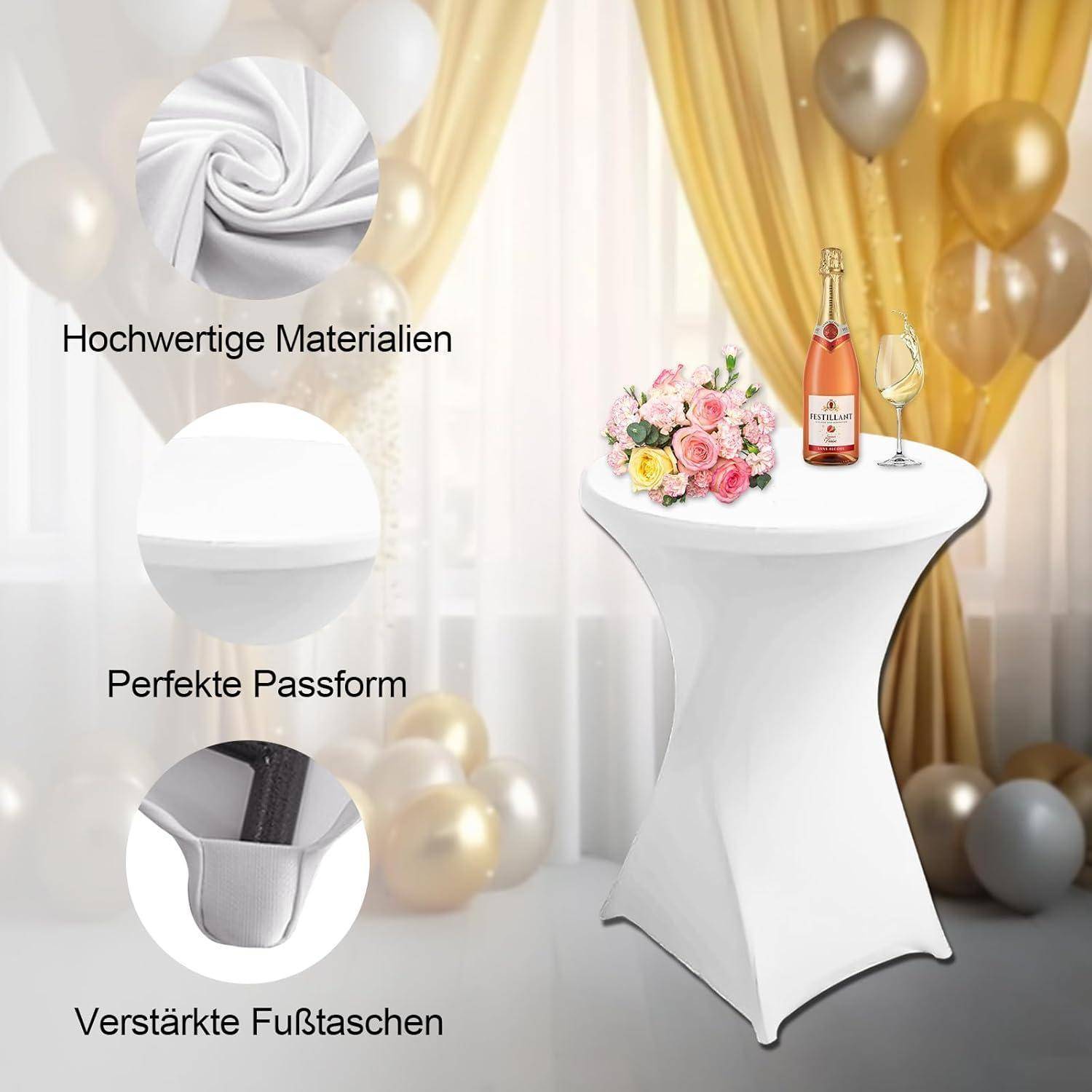 2er Pack Stretch Stehtisch Husse 80x110cm Elastisch für Bar Tisch