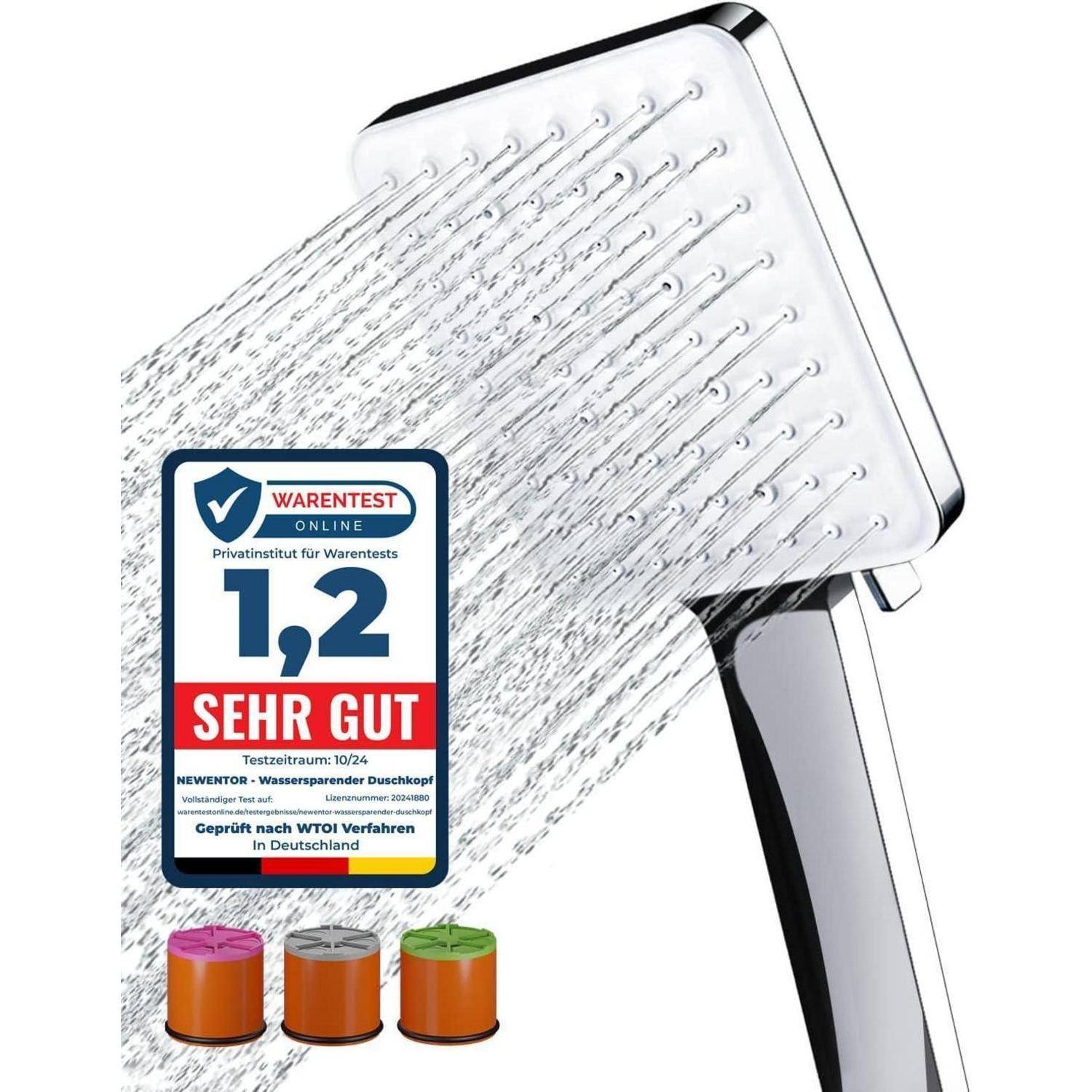 Duschkopf Regendusche Handbrause Groß Wassersparend 6 Strahlarten XXL