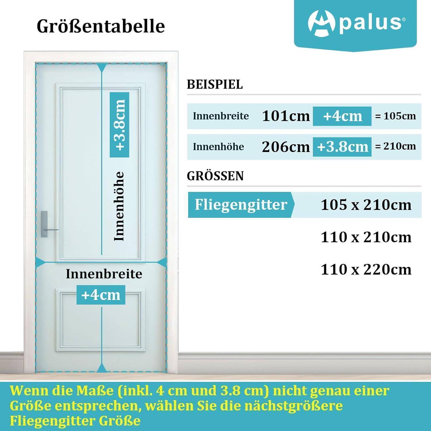 Fliegengitter Tür Insektenschutz Magnet 105x210 cm Prime Schwarz