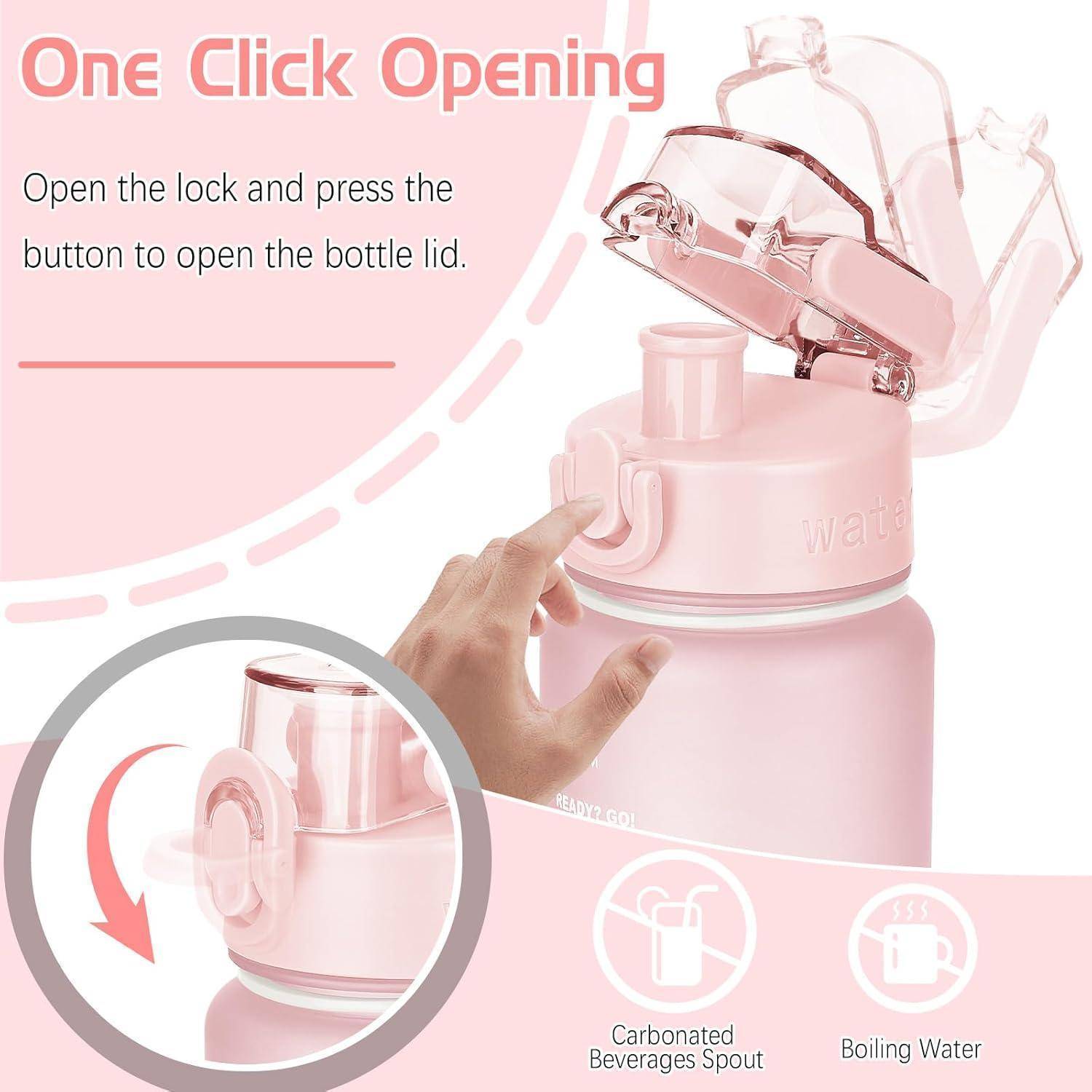 Trinkflasche 1l BPA-frei Sport Auslaufsicher mit Zeitmarkierung