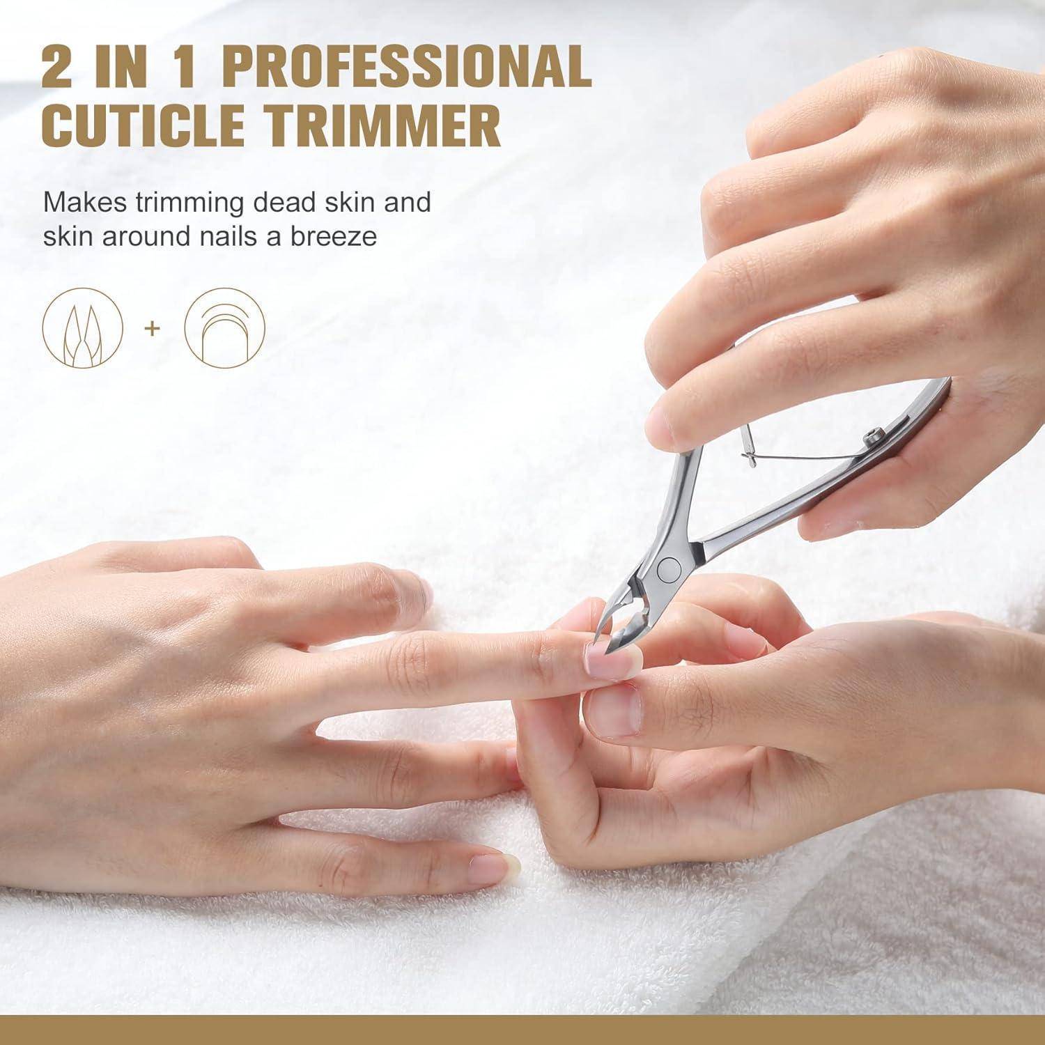 Nagelhautknipser 6 mm Vollbacke Edelstahl Nagelhautschieber 2-in-1