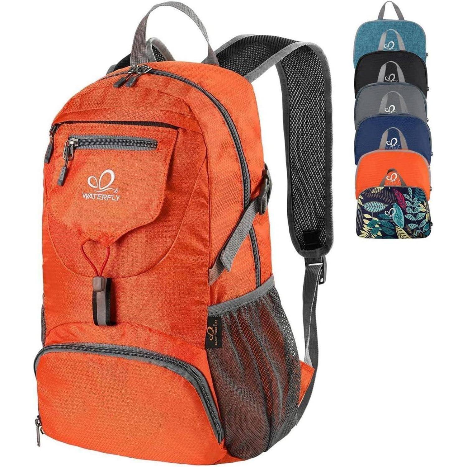 Ultraleichter Faltbarer Klein Rucksack 20L Orange für Outdoor Sport