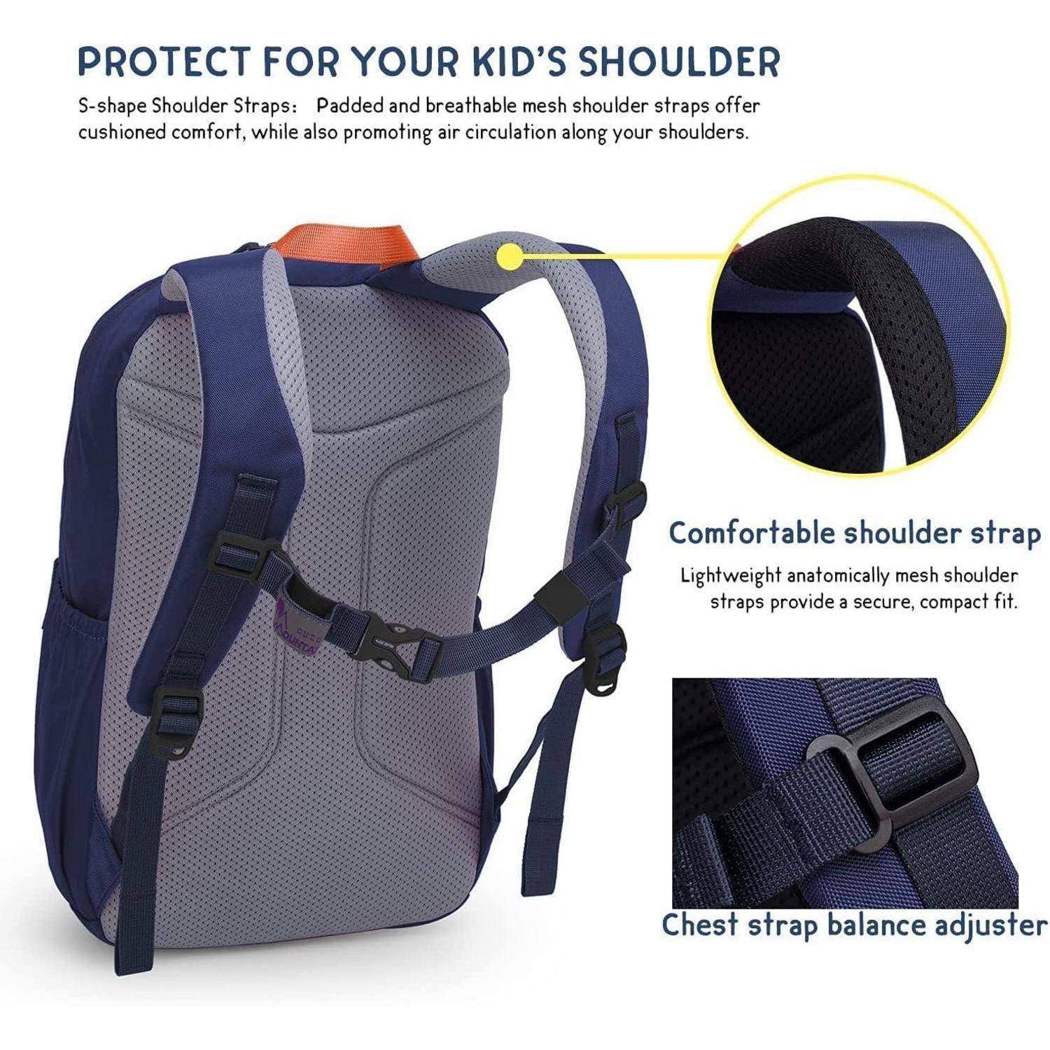 Kinderrucksack Mädchen Jungen Schulrucksack 15L 25x14x41 cm dunkelblau