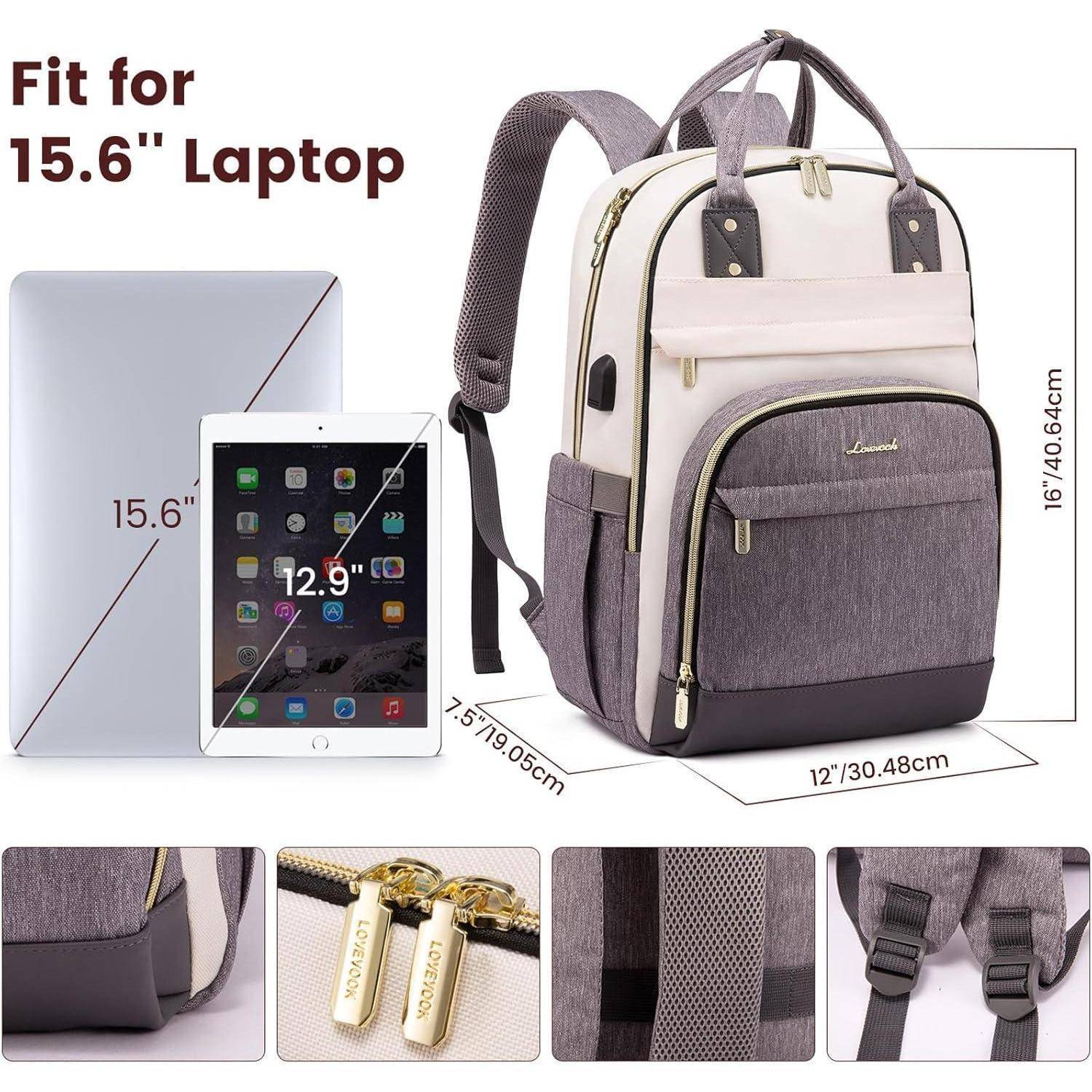 Damen Rucksack 15.6 Zoll Laptop Schulrucksack wasserdicht