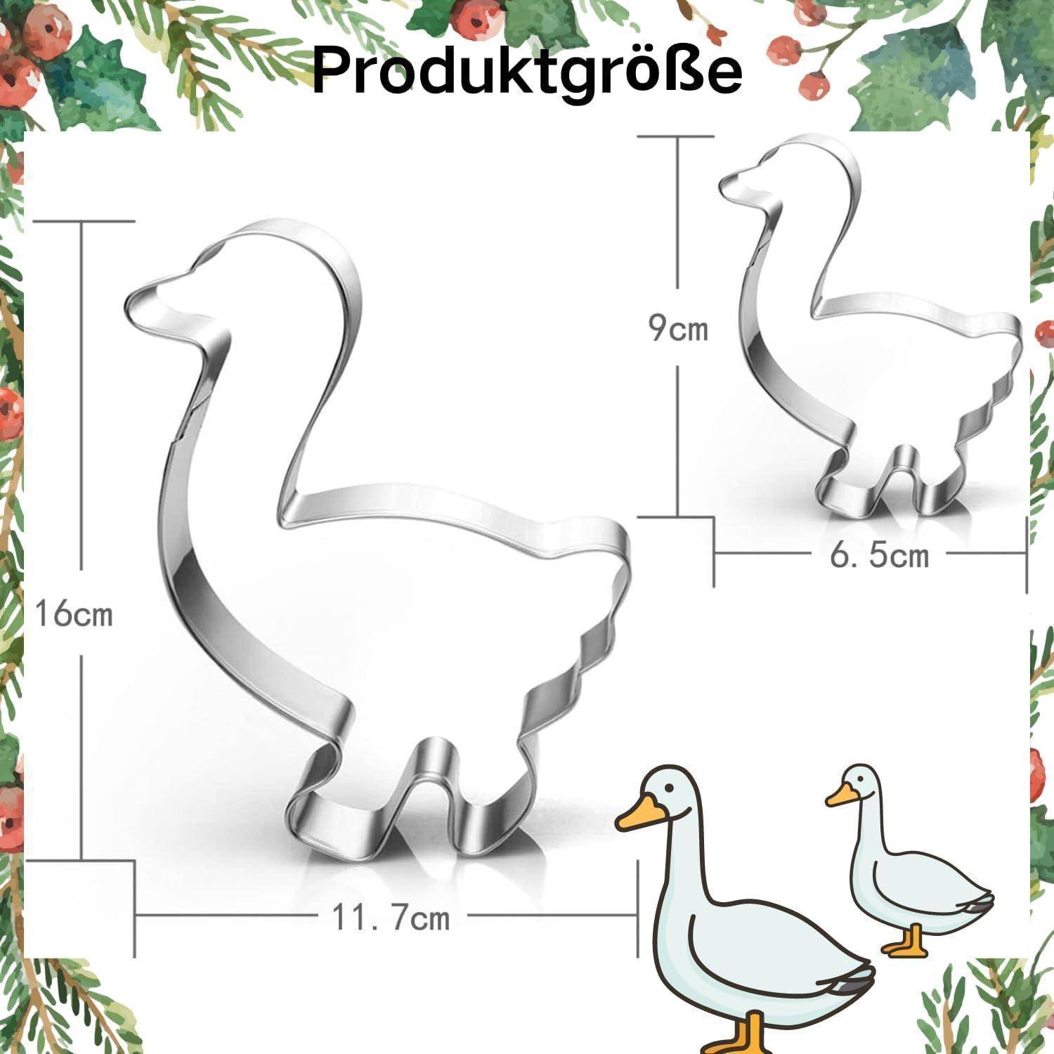 Ausstechform Martinsgans 2er Set für Herbst & Weihnachten 16cm & 9cm