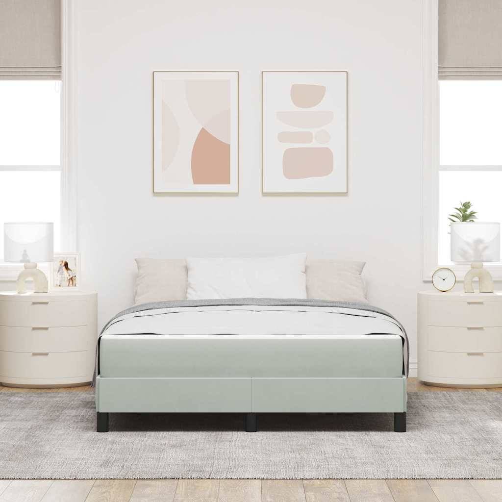 vidaXL Boxspringbett mit Matratze Hellgrau 160 x 200 cm Stoff