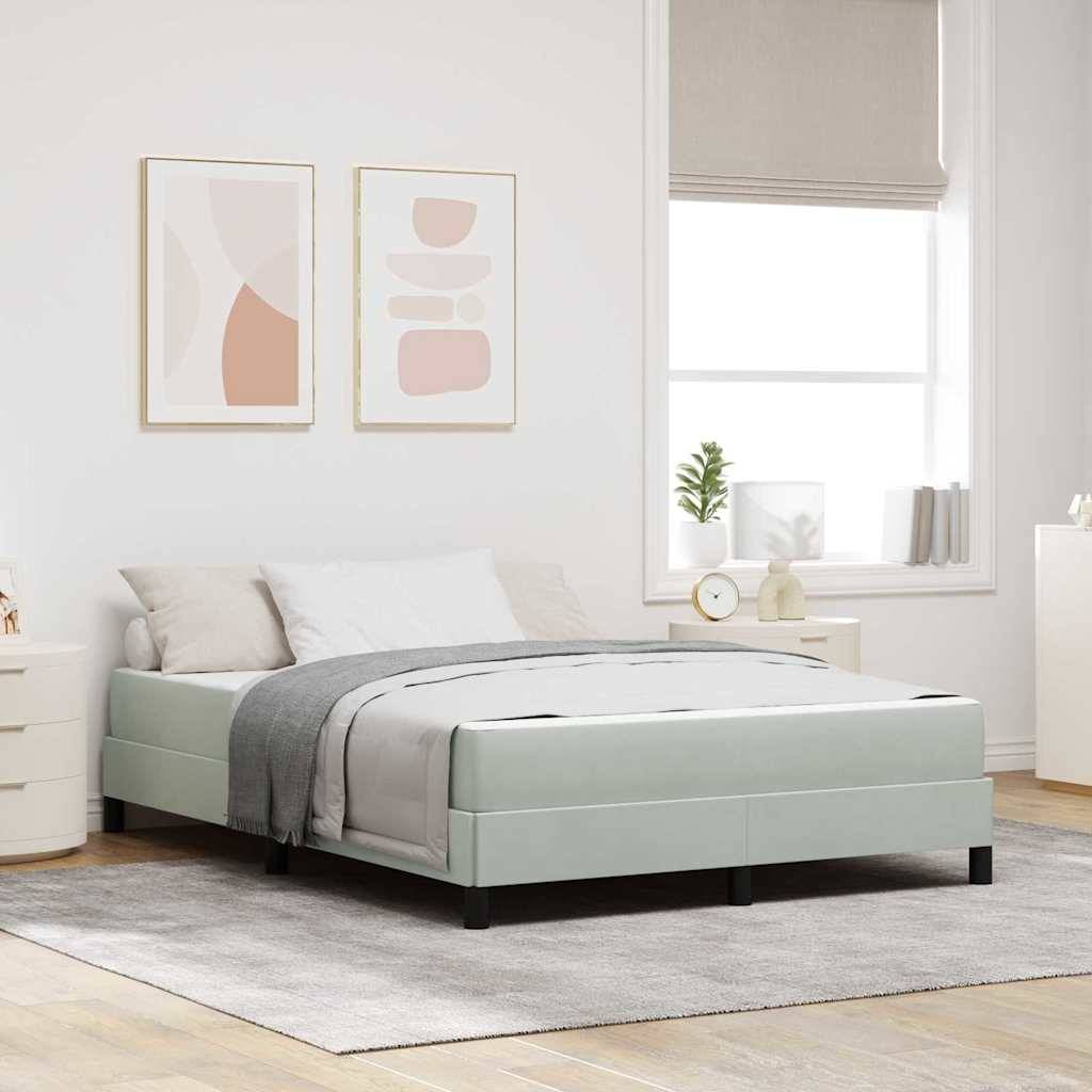 vidaXL Boxspringbett mit Matratze Hellgrau 140 x 190 cm Stoff