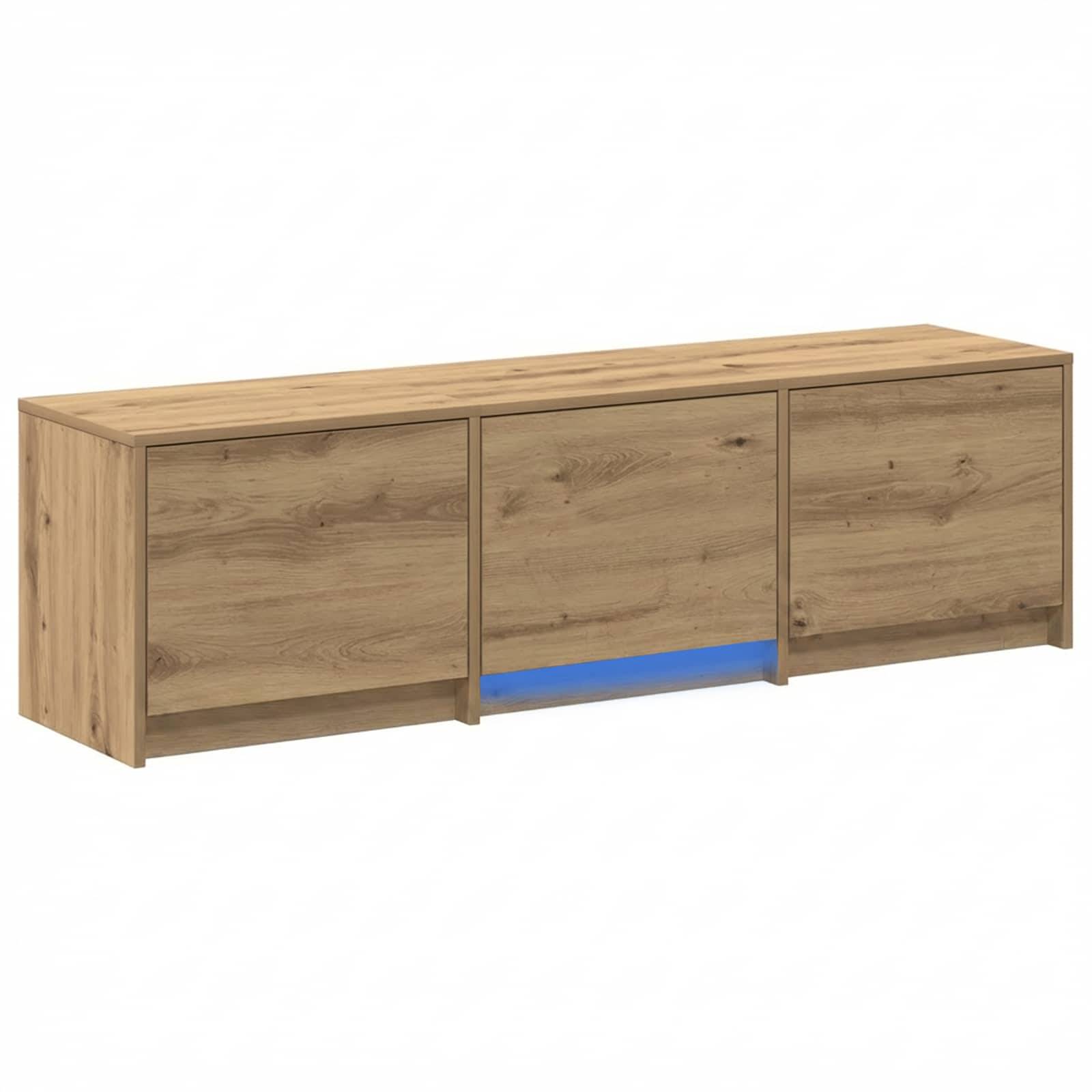 vidaXL Fernsehschrank mit LED Kunsthandwerk Eiche 140 x 34 x 40 cm
