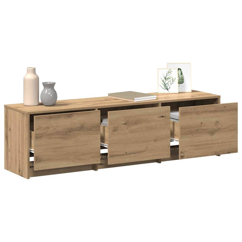 vidaXL Fernsehschrank mit LED Kunsthandwerk Eiche 140 x 34 x 40 cm