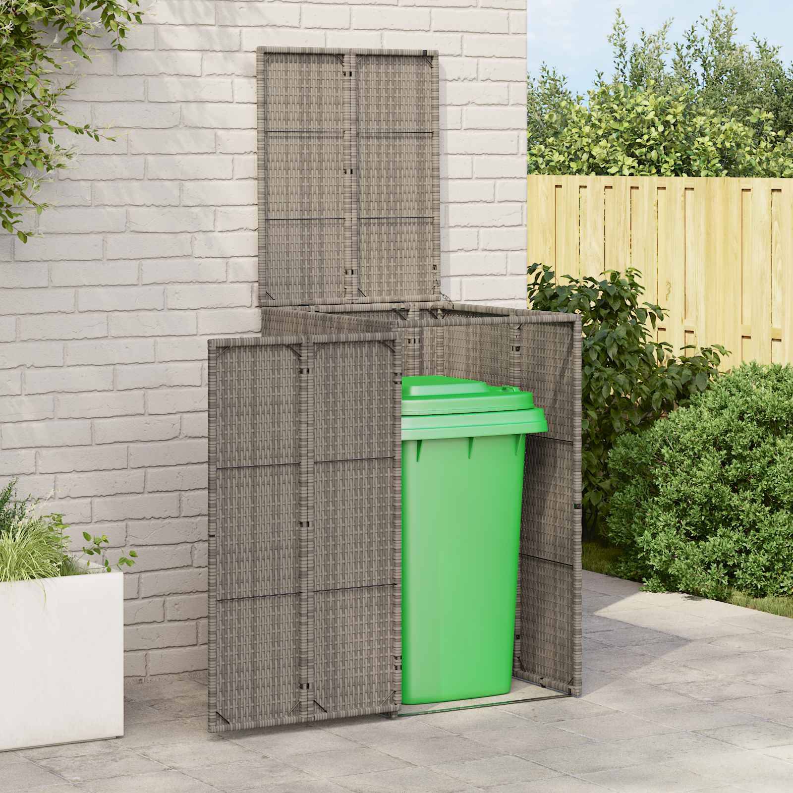 vidaXL Mülltonnenbox Grau 65 x 80 x 115 cm Polyethylen