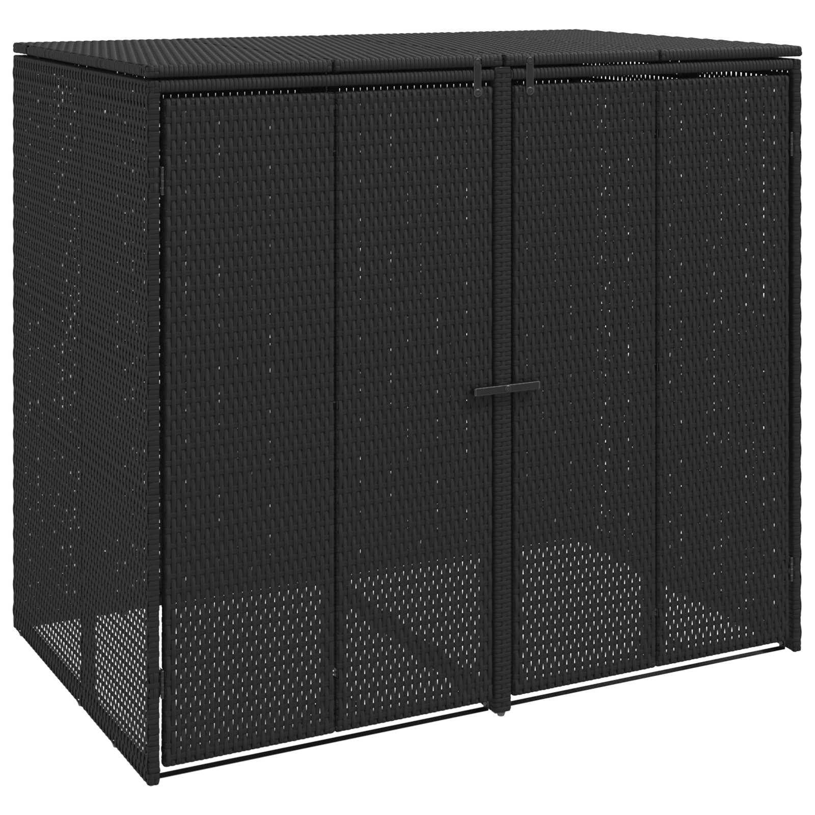vidaXL Mülltonnenbox 2 pcs Schwarz 130 x 80 x 115 cm Polyethylen