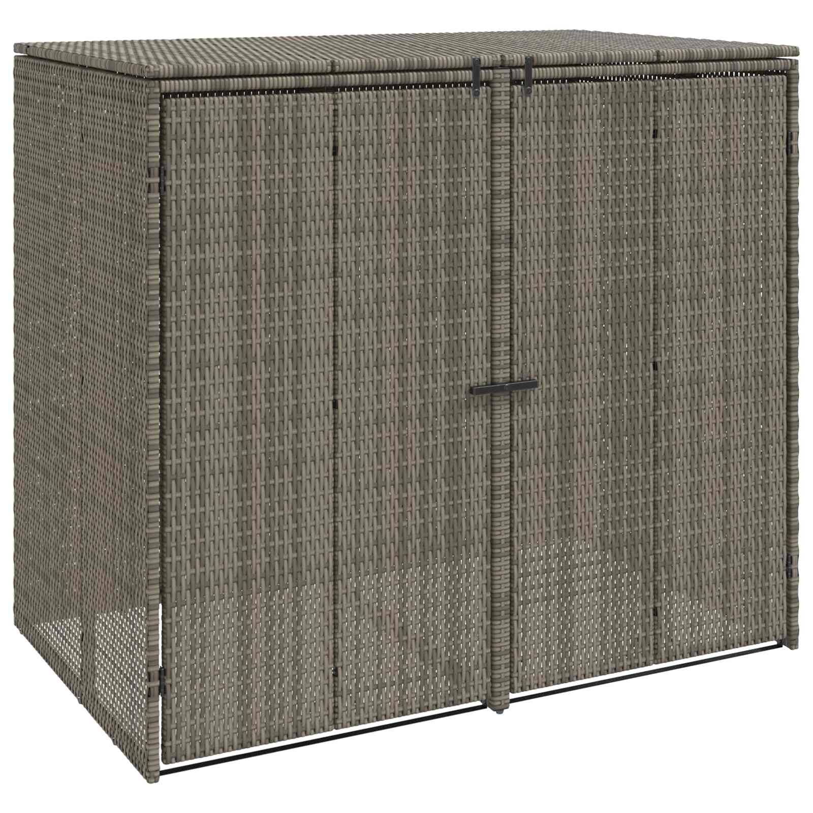vidaXL Mülltonnenbox 2 pcs Grau 130 x 80 x 115 cm Polyethylen