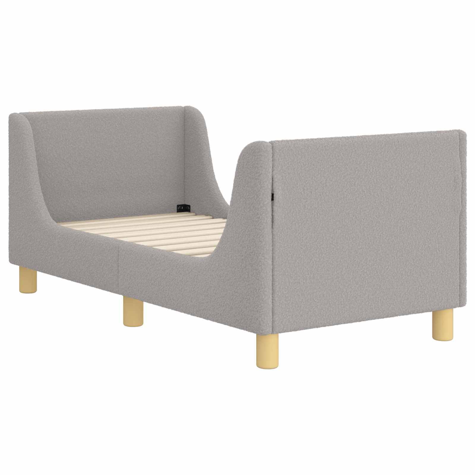 vidaXL Kinderbettgestell mit Kopfteil Hellgrau 70 x 140 cm Schafstoff