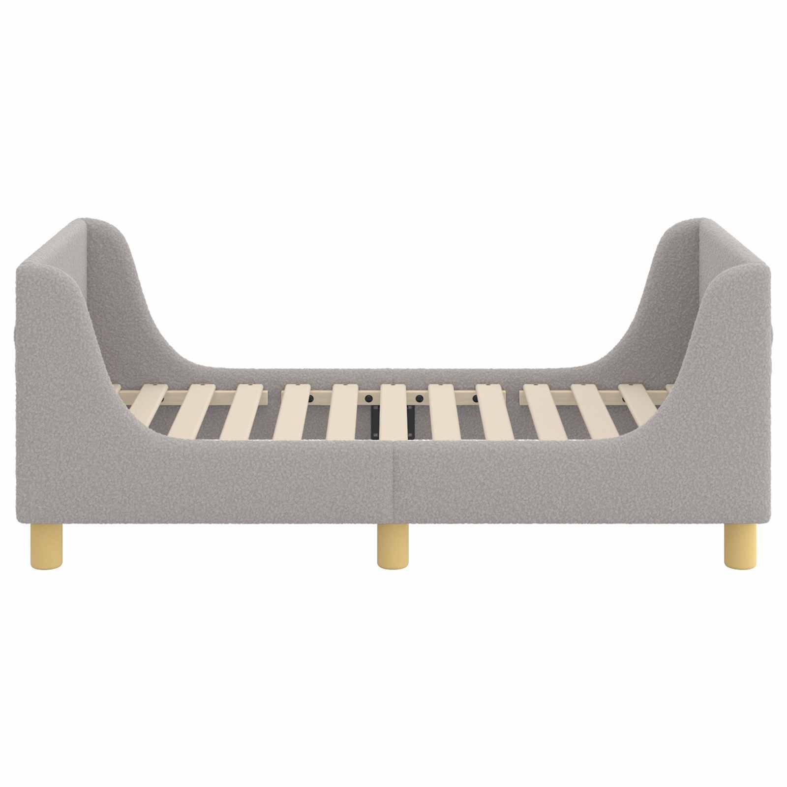 vidaXL Kinderbettgestell mit Kopfteil Hellgrau 70 x 140 cm Schafstoff