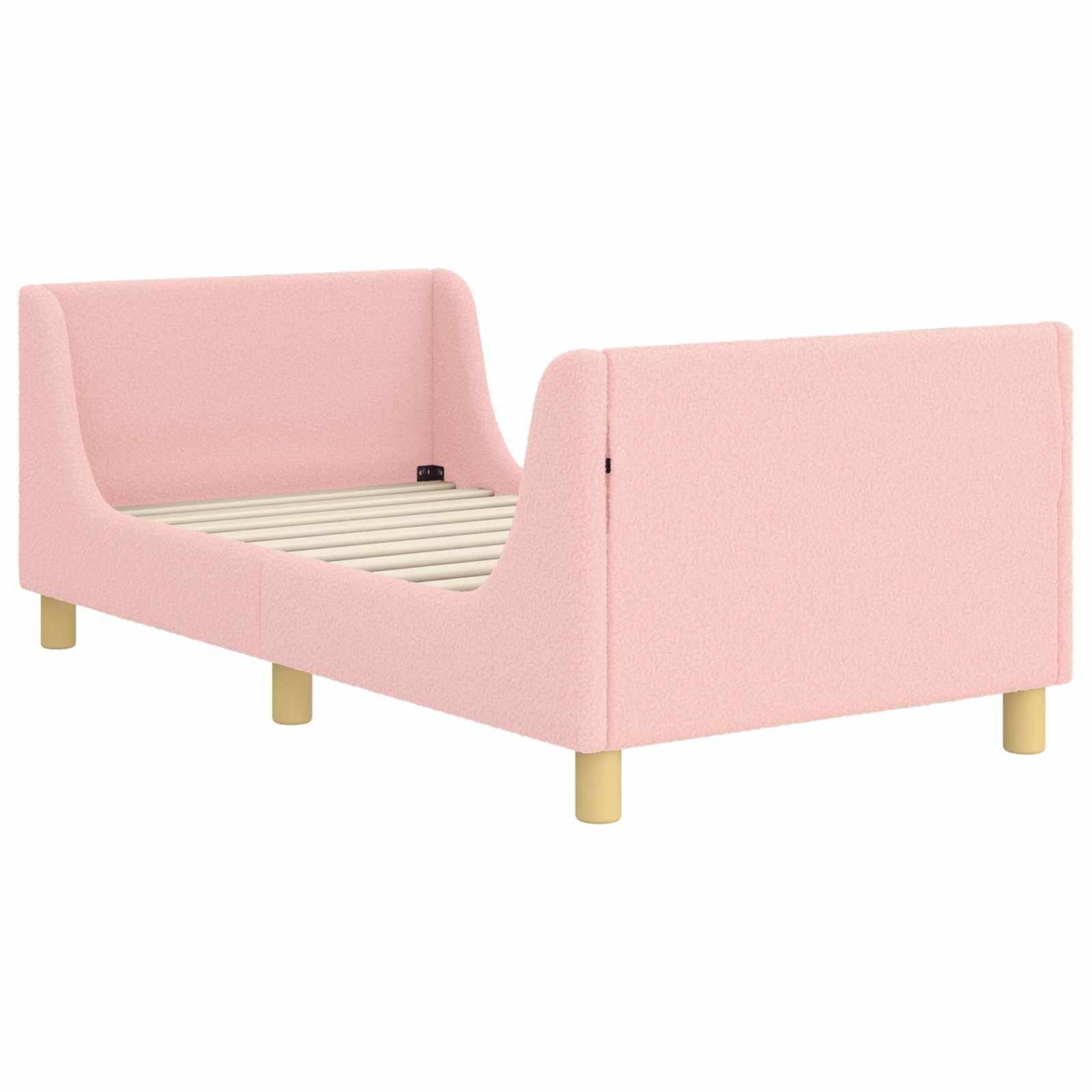 vidaXL Kinderbettgestell mit Kopfteil Rosa 80 x 160 cm Schafstoff