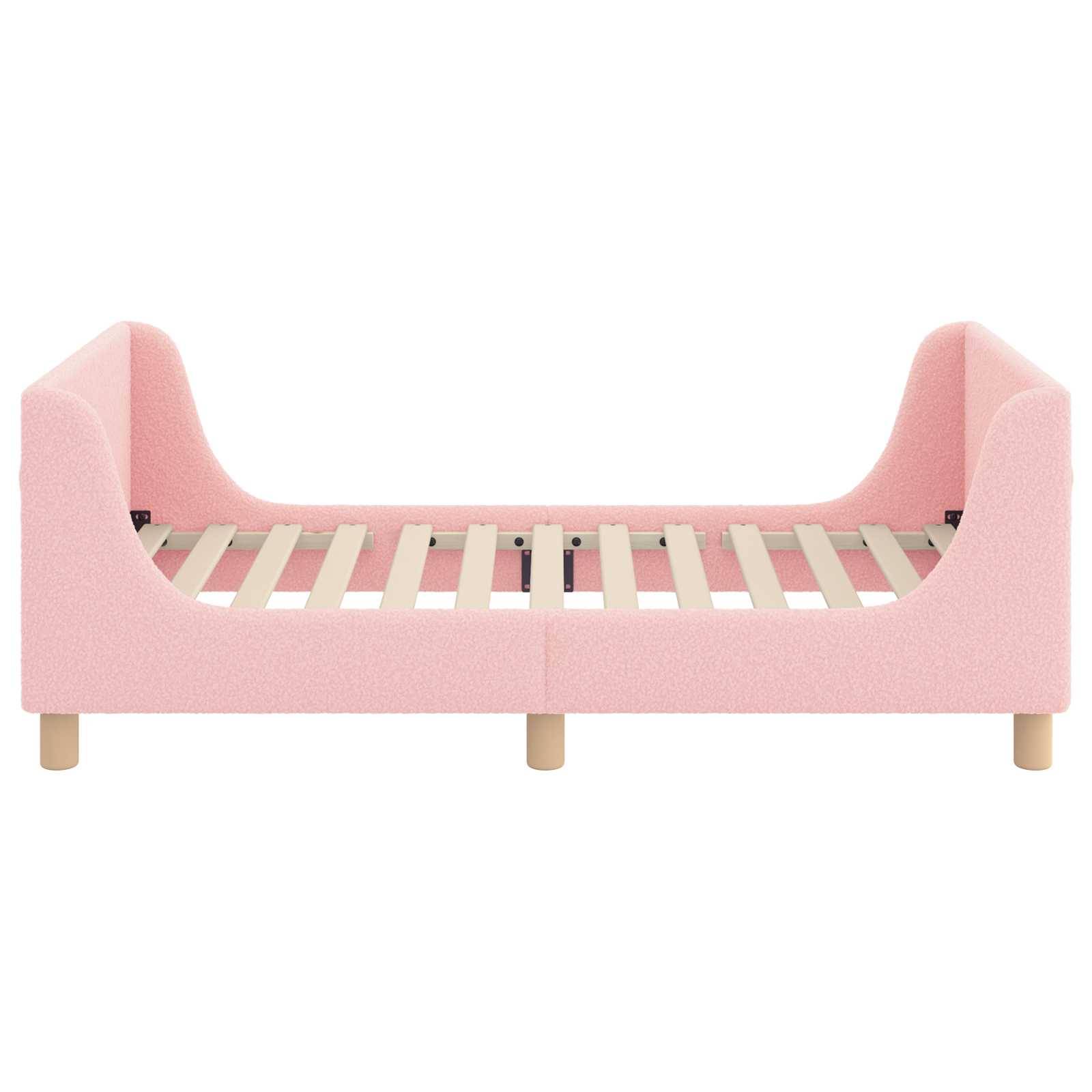 vidaXL Kinderbettgestell mit Kopfteil Rosa 80 x 160 cm Schafstoff