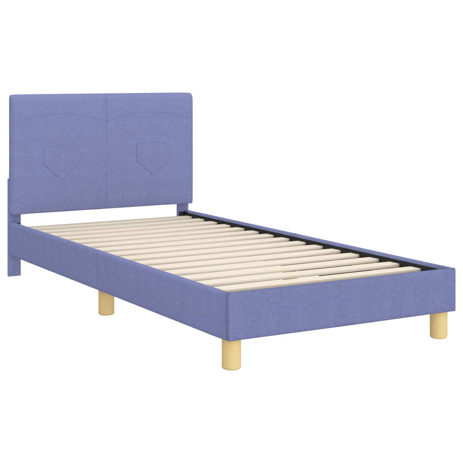 vidaXL Kinderbettgestell mit Kopfteil Jeans blau 90 x 190 cm Stoff