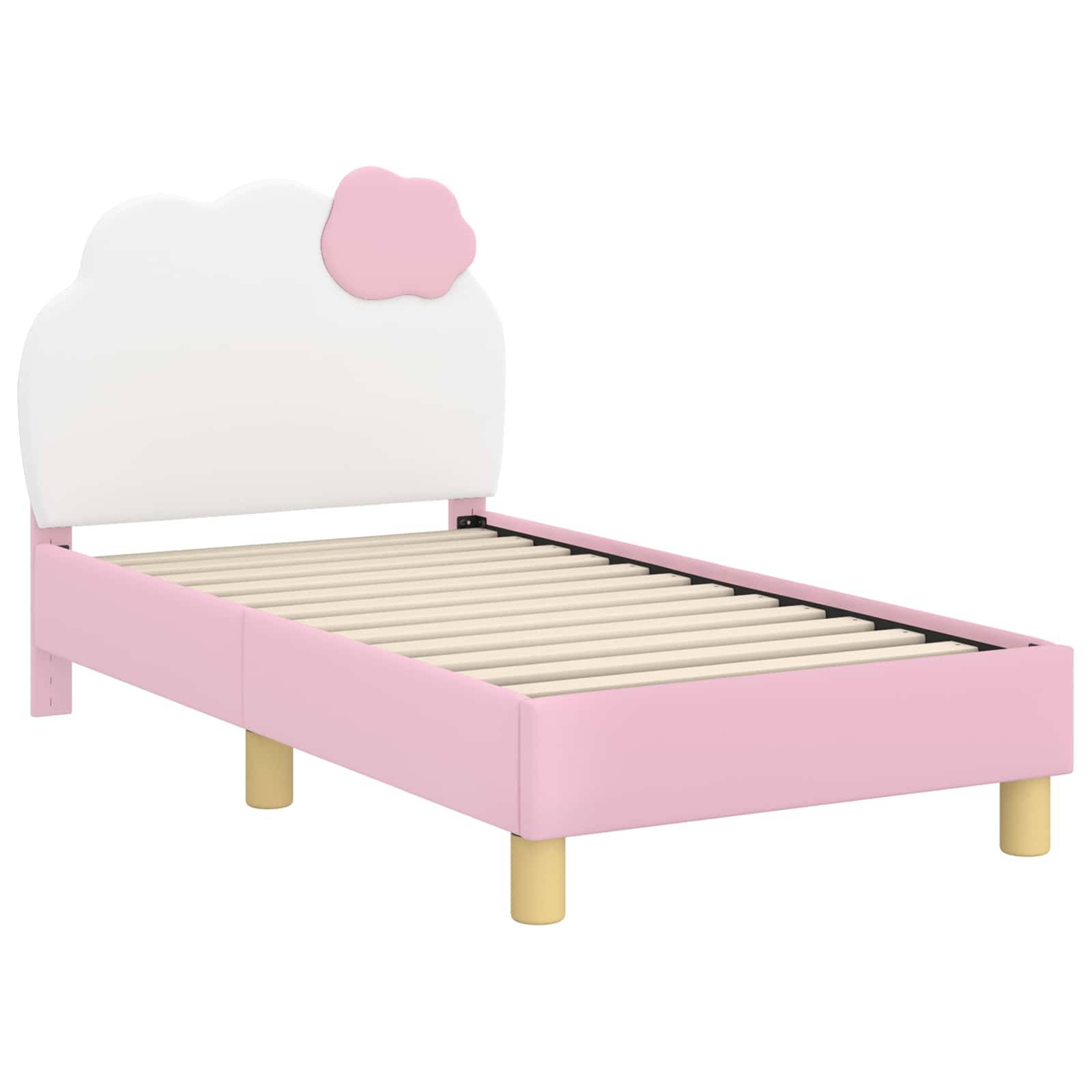 vidaXL Kinderbettgestell mit Kopfteil Rosa 70 x 140 cm PU