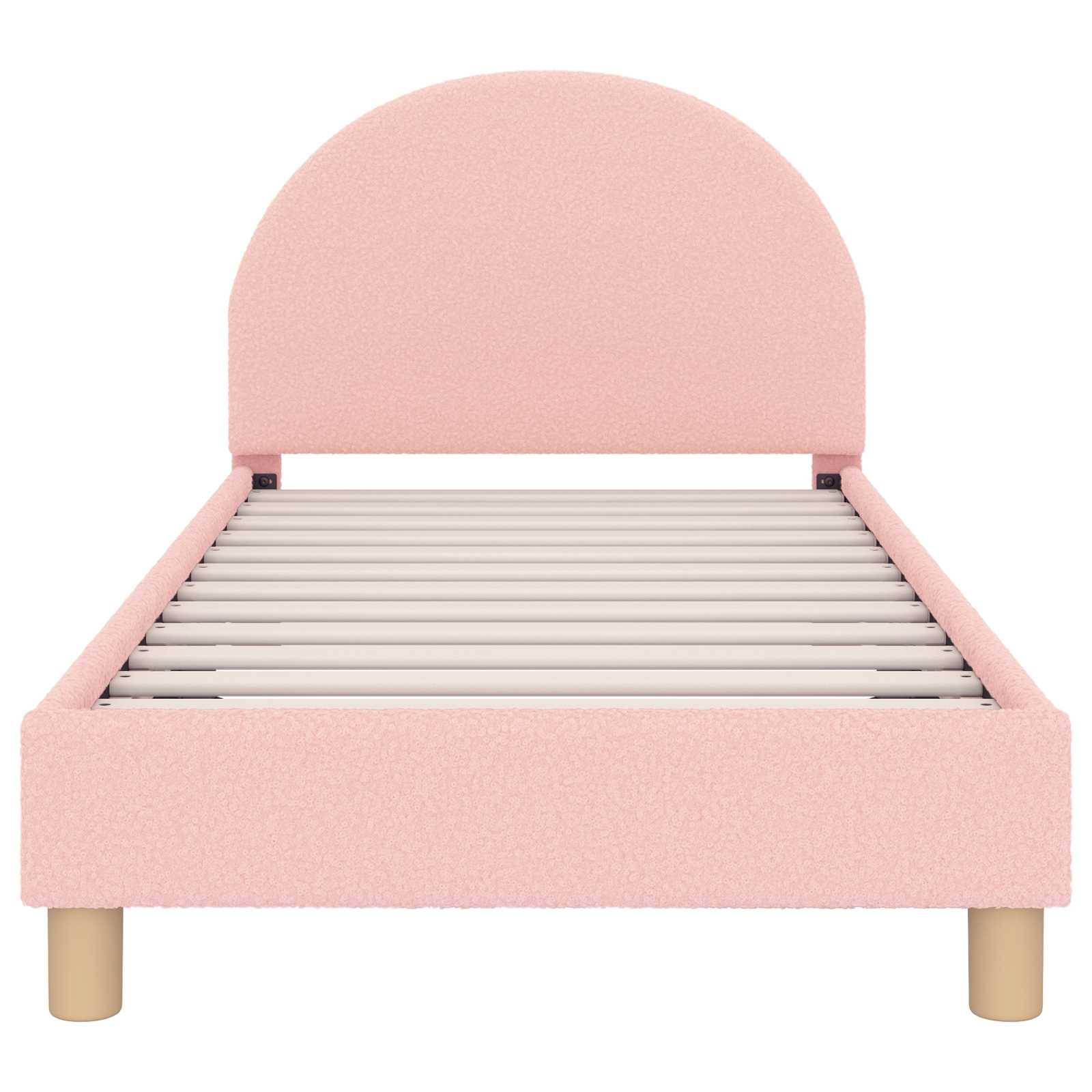 vidaXL Kinderbettgestell mit Kopfteil Rosa 80 x 160 cm Schafstoff