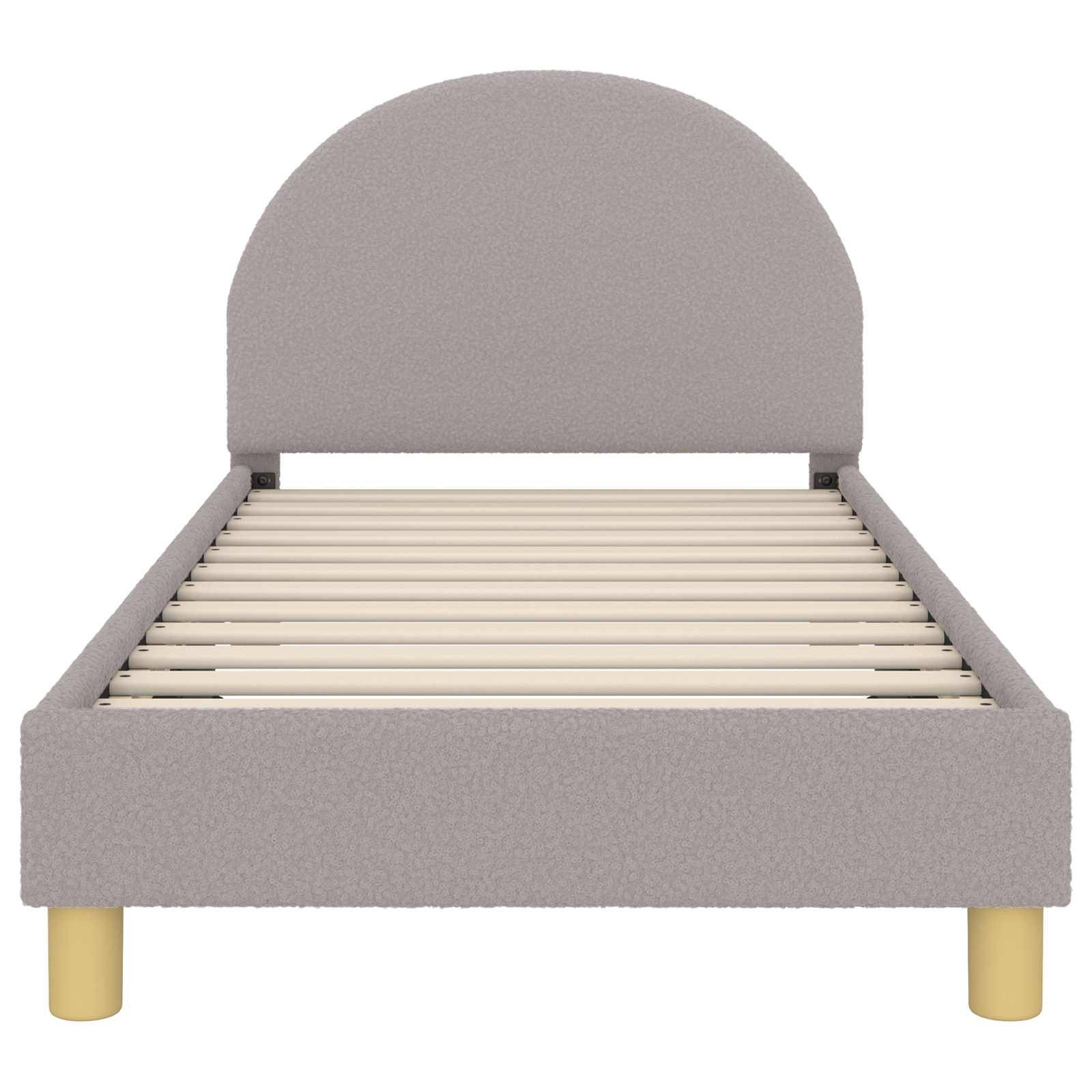 vidaXL Kinderbettgestell mit Kopfteil Hellgrau 80 x 160 cm Schafstoff