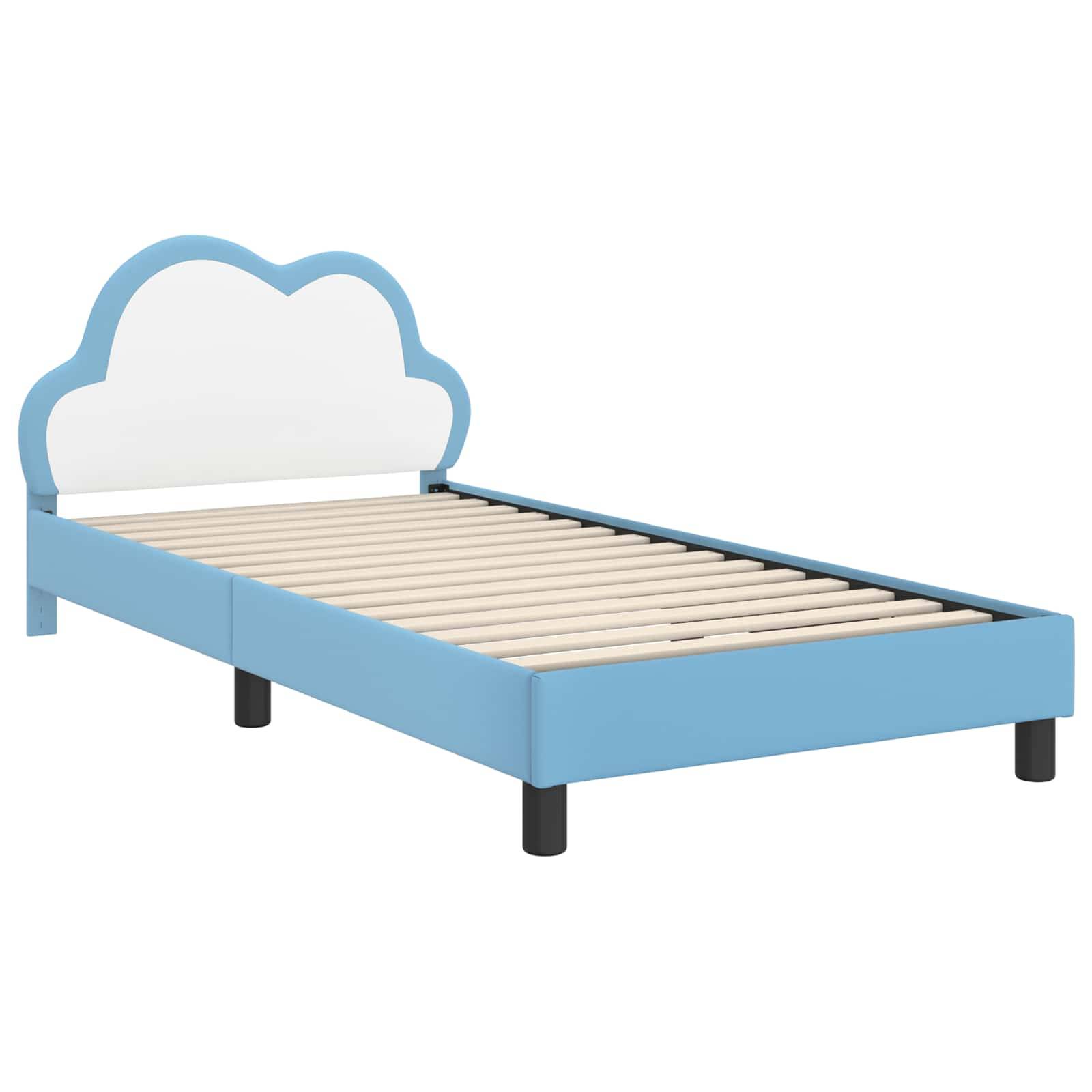 vidaXL Kinderbettgestell mit Kopfteil Blau 80 x 200 cm PU