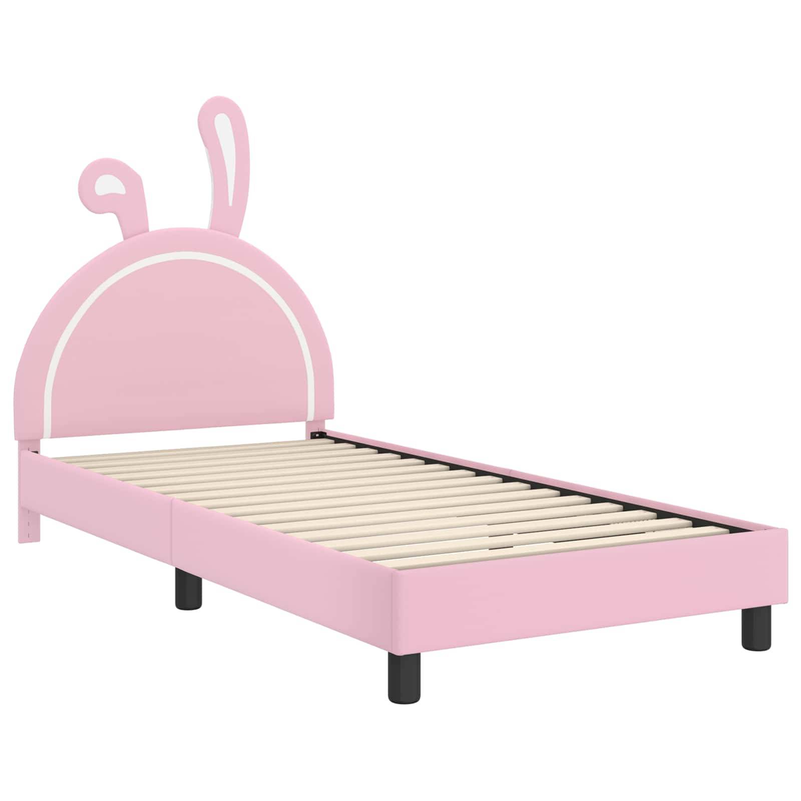 vidaXL Kinderbettgestell mit Kopfteil Rosa 80 x 200 cm PU