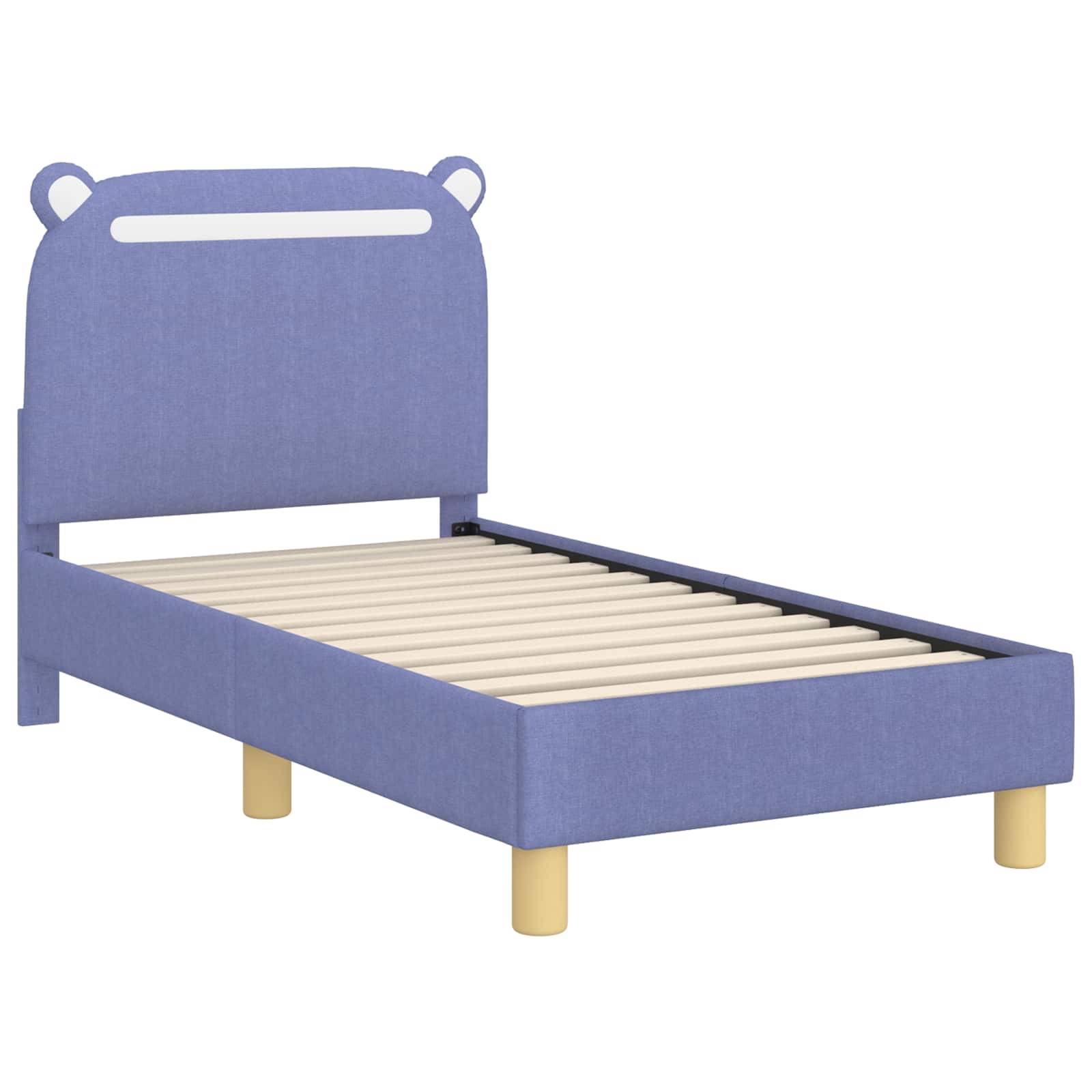 vidaXL Kinderbettgestell mit Kopfteil Jeans blau 70 x 140 cm Stoff