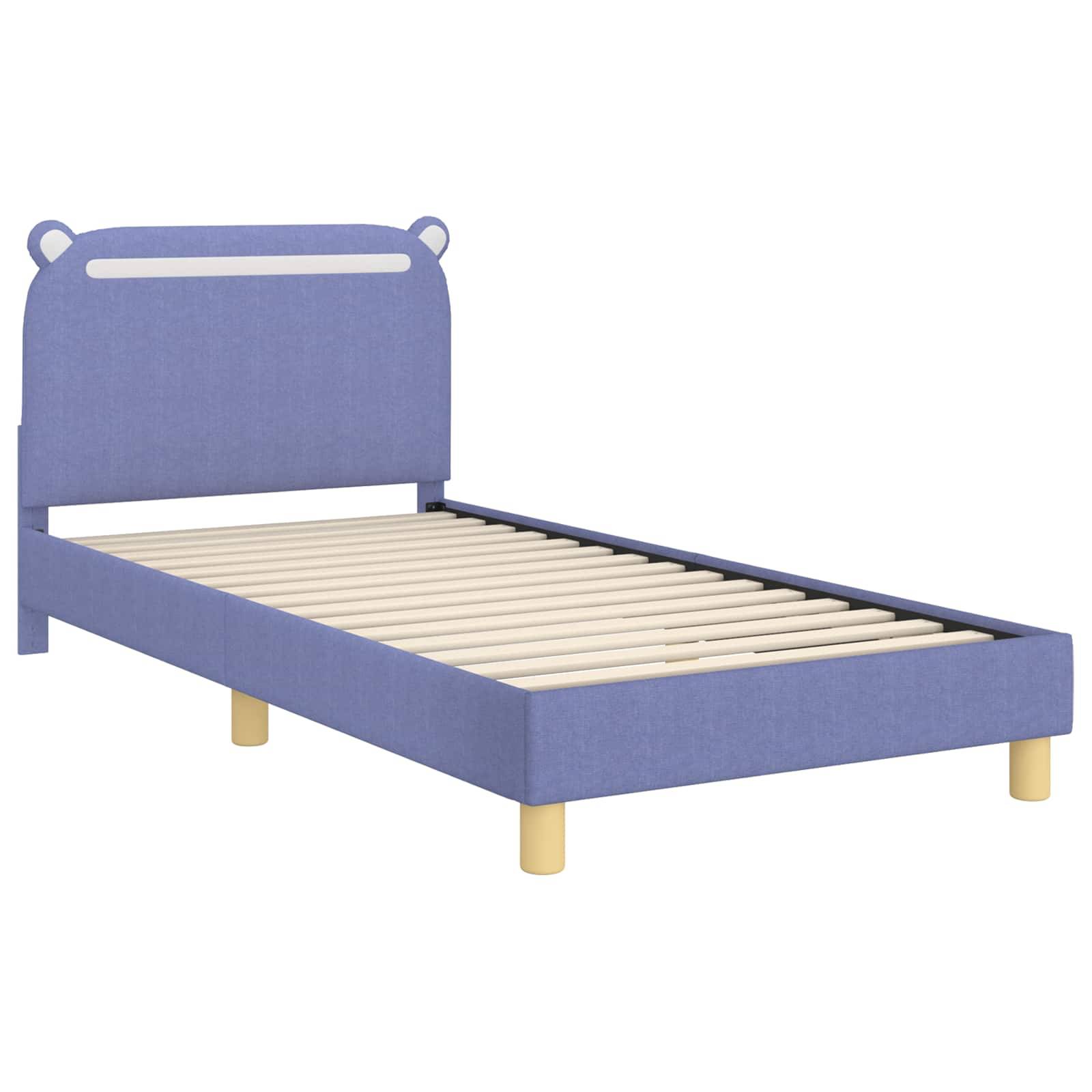 vidaXL Kinderbettgestell mit Kopfteil Jeans blau 90 x 200 cm Stoff