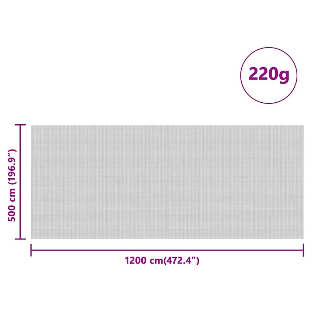 Rechteckige Posterdimensionen: 500 cm x 1200 cm, Gewicht 220 g.