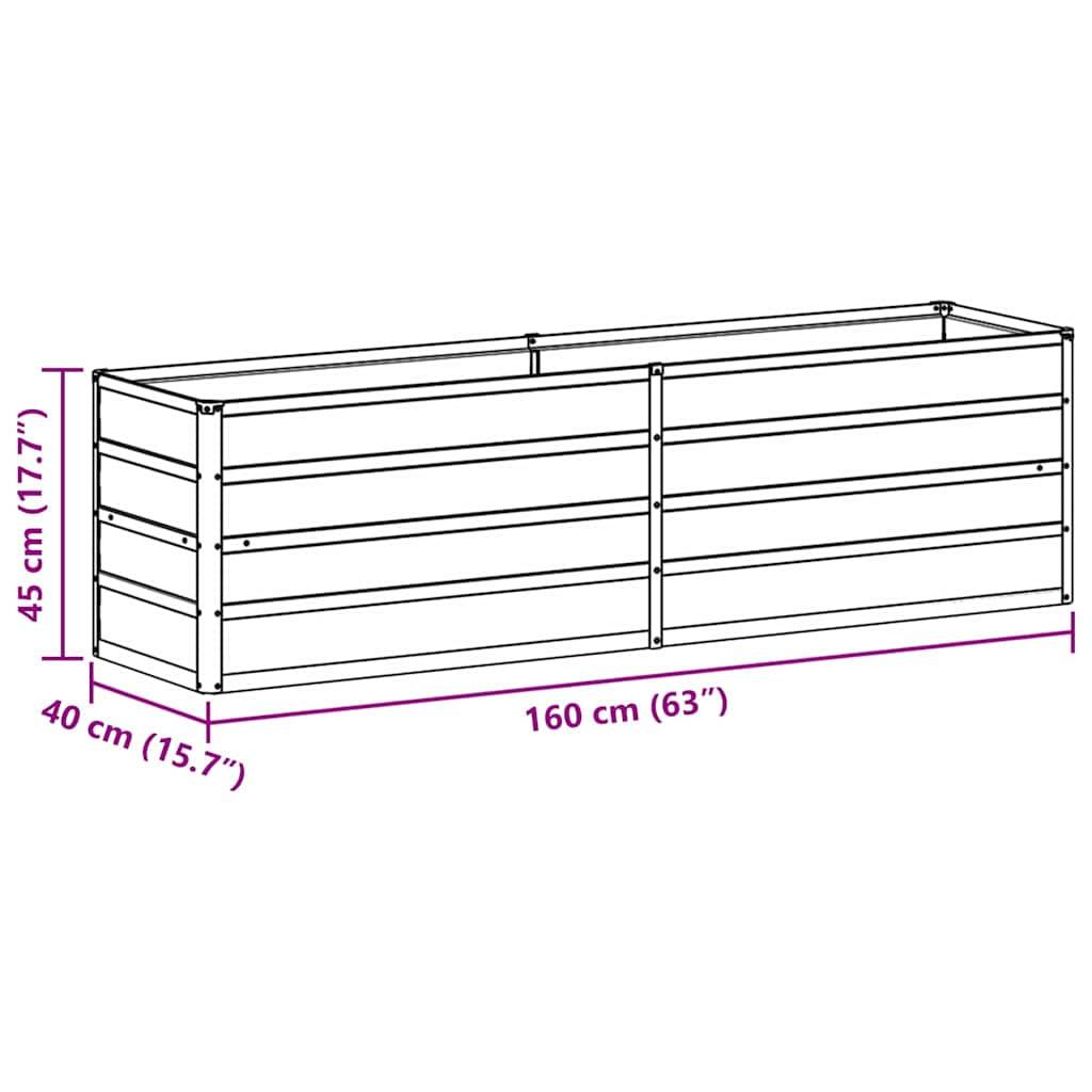 vidaXL Hochbeet Hellbraun 160 x 40 x 45 cm Verzinkter Stahl