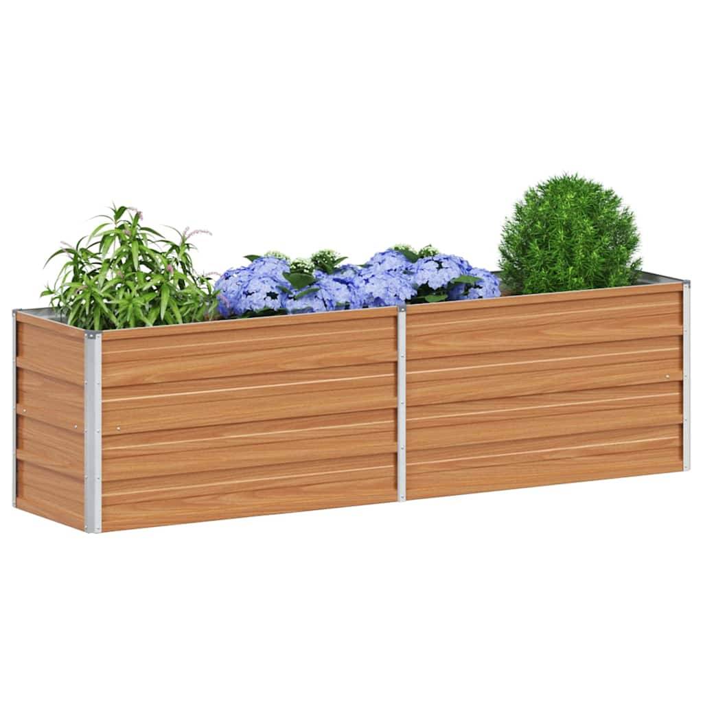 vidaXL Hochbeet Hellbraun 160 x 40 x 45 cm Verzinkter Stahl