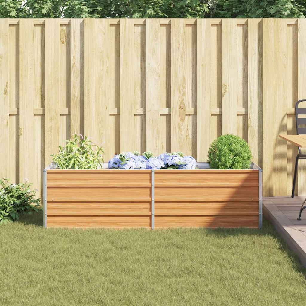 vidaXL Hochbeet Hellbraun 160 x 40 x 45 cm Verzinkter Stahl