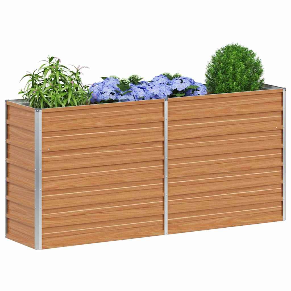 vidaXL Hochbeet Hellbraun 160 x 40 x 77 cm Verzinkter Stahl