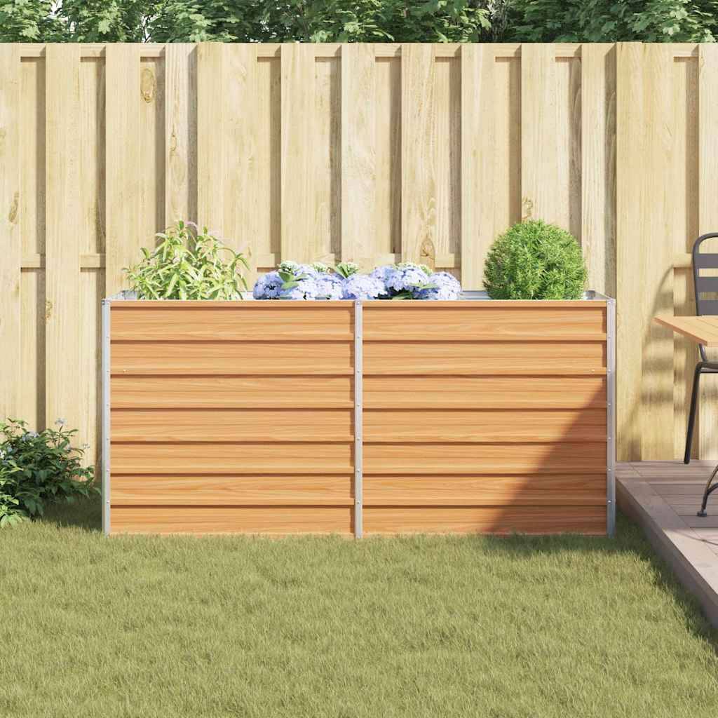 vidaXL Hochbeet Hellbraun 160 x 40 x 77 cm Verzinkter Stahl