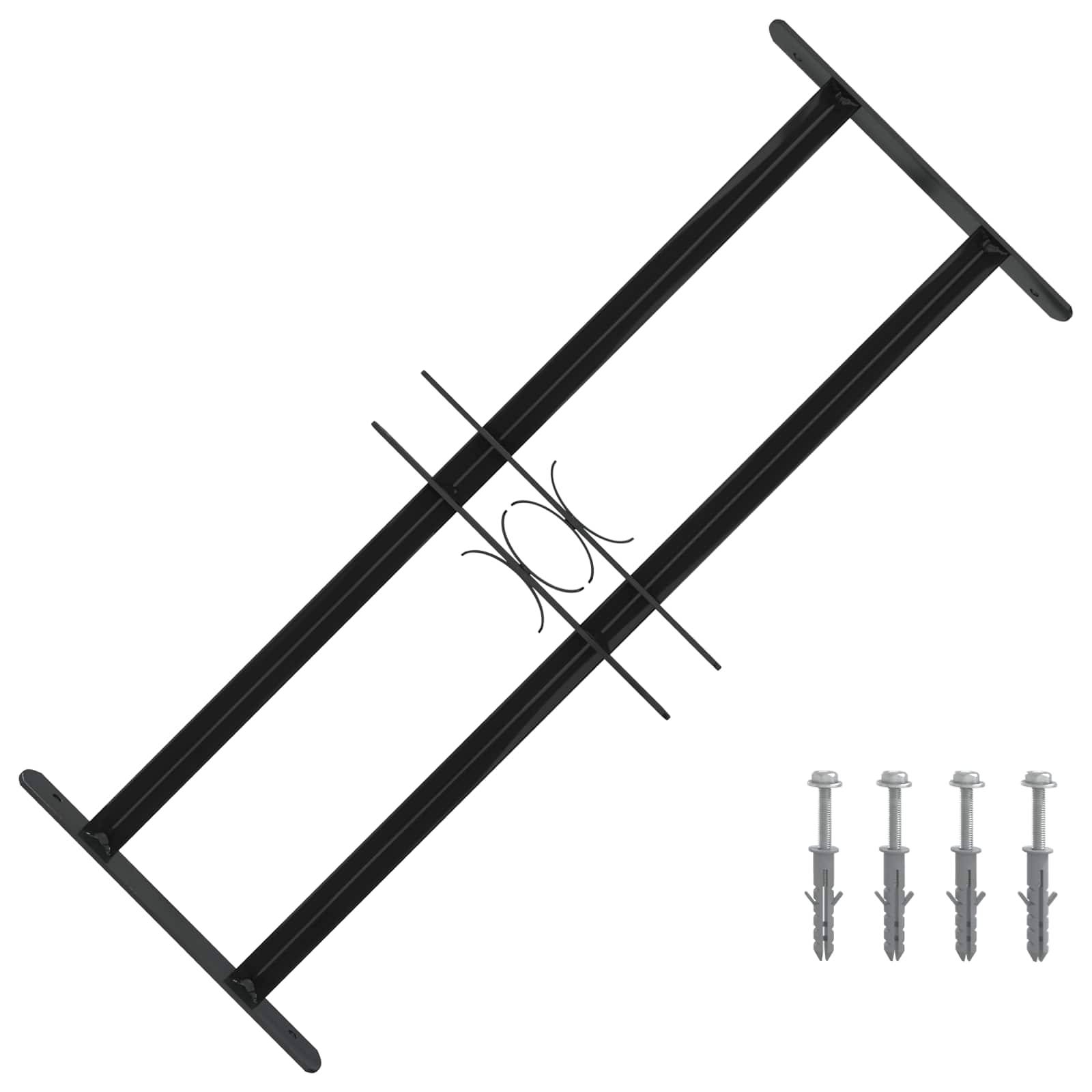 vidaXL Fenstergitter 76 x 30 cm Pulverbeschichteter Stahl Schwarz
