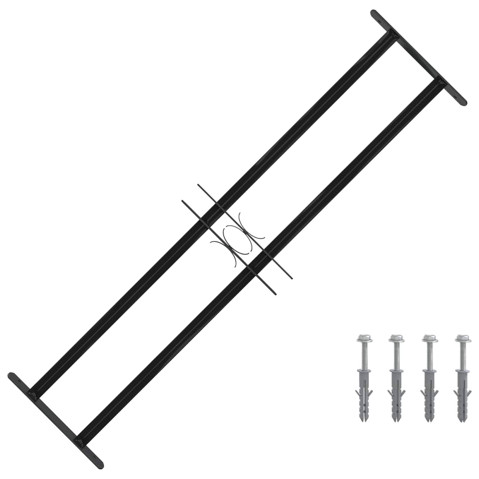 vidaXL Fenstergitter 115 x 30 cm Pulverbeschichteter Stahl Schwarz