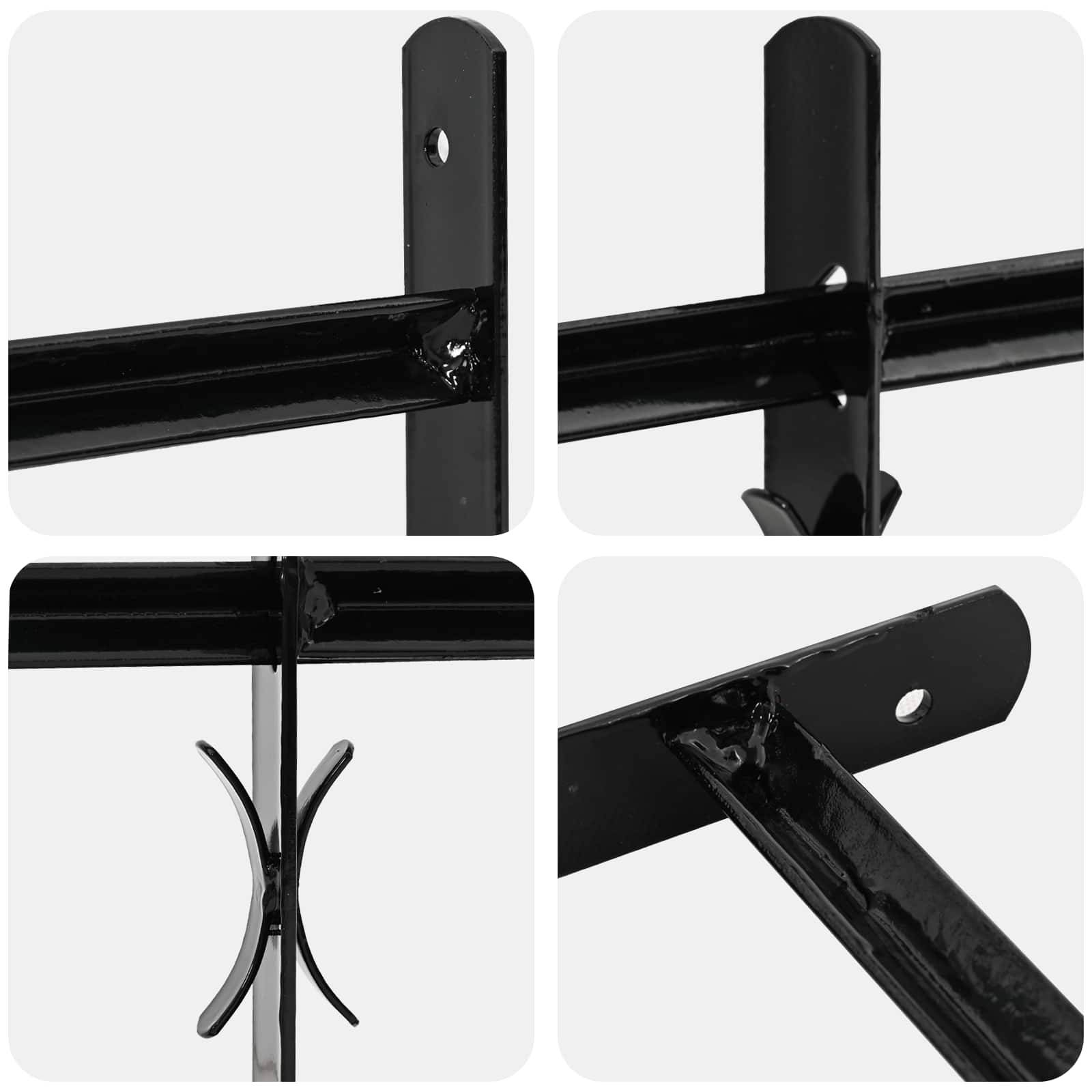vidaXL Fenstergitter 116 x 45 cm Pulverbeschichteter Stahl Schwarz