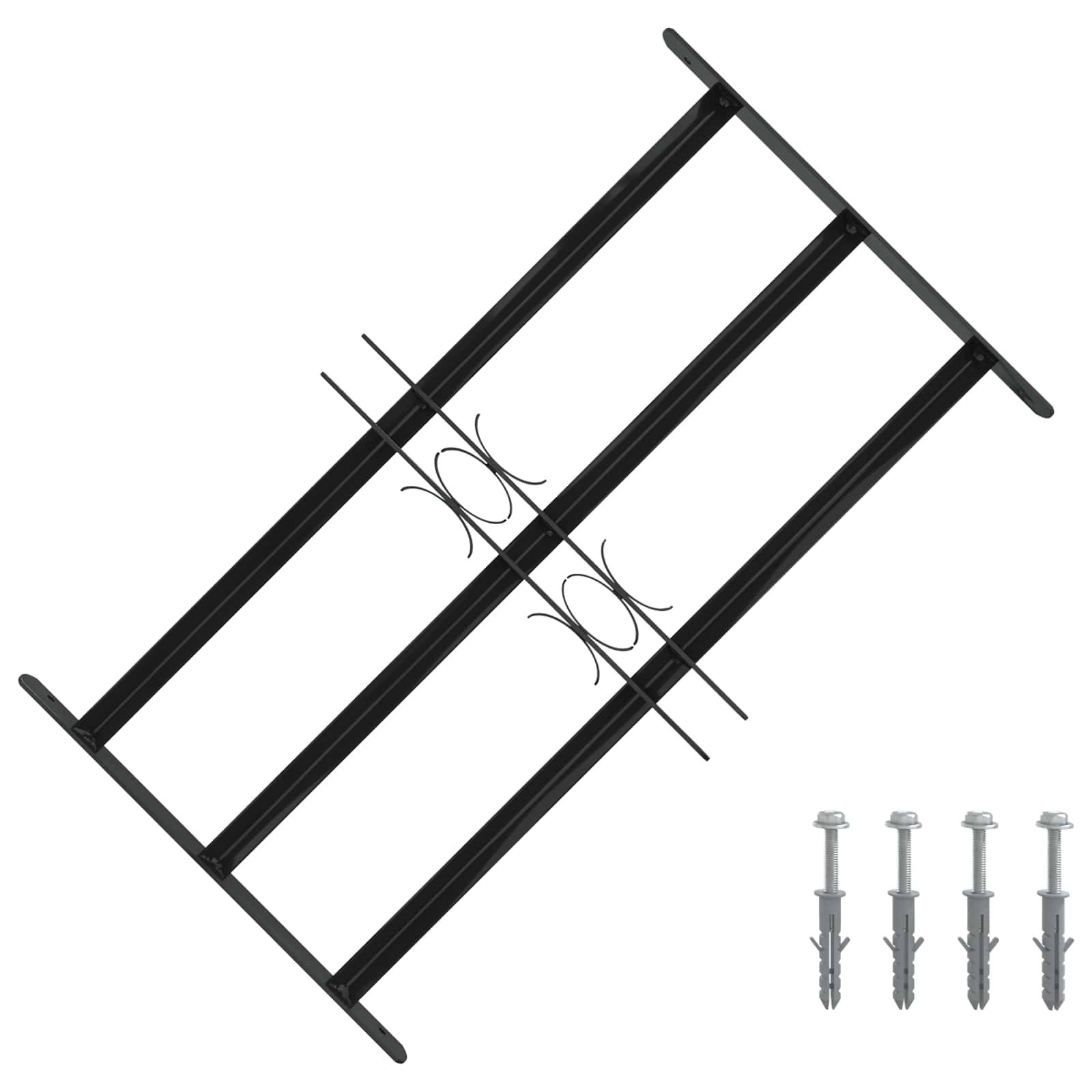 vidaXL Fenstergitter 75,5 x 45 cm Pulverbeschichteter Stahl Schwarz