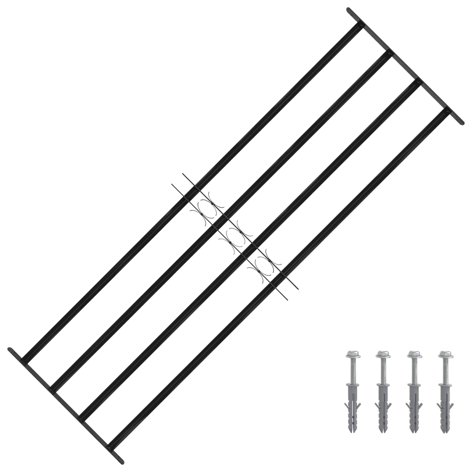 vidaXL Fenstergitter 175 x 60 cm Pulverbeschichteter Stahl Schwarz