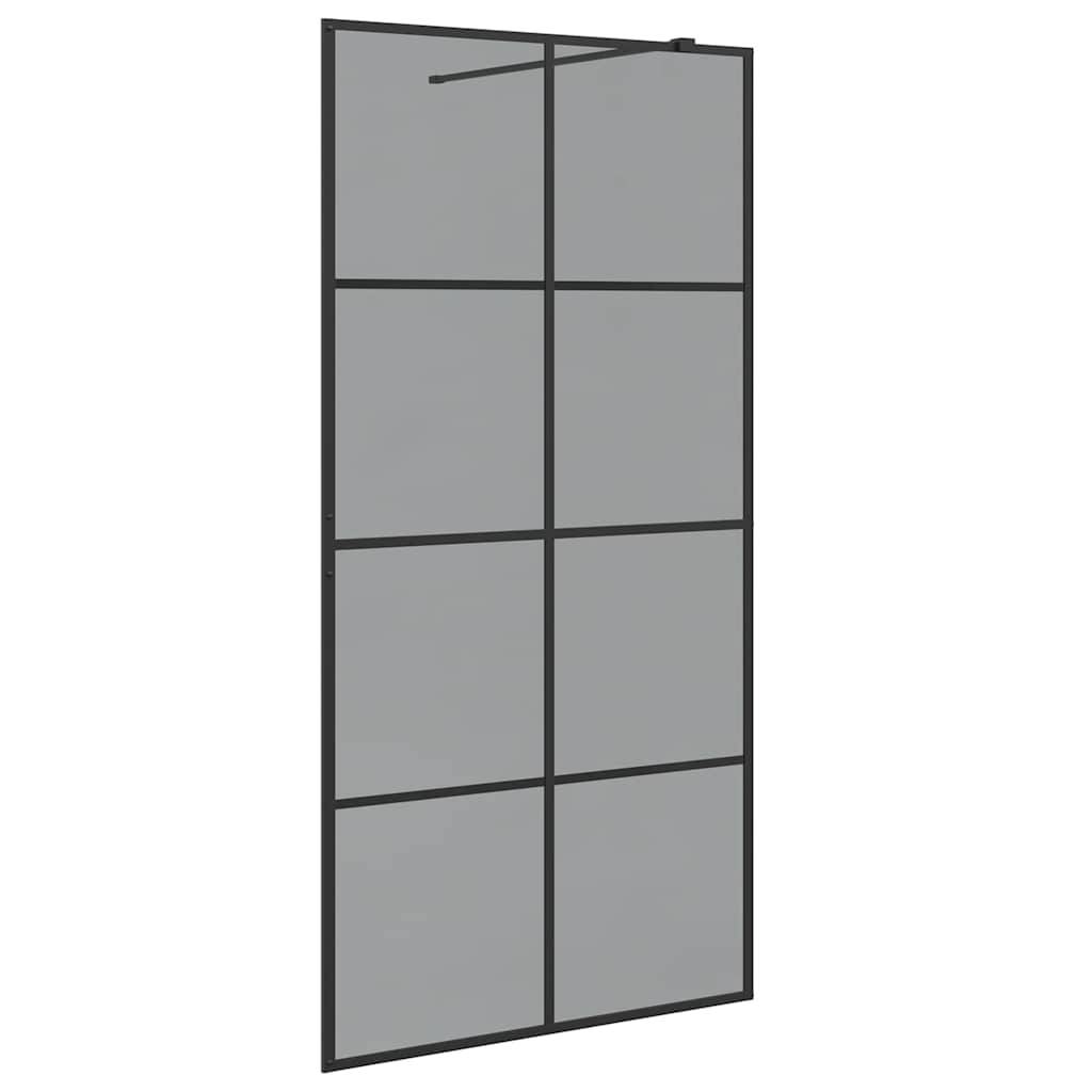 vidaXL Walk-in Duschwand Schwarz 100 x 195 cm Gehärtetes Glas