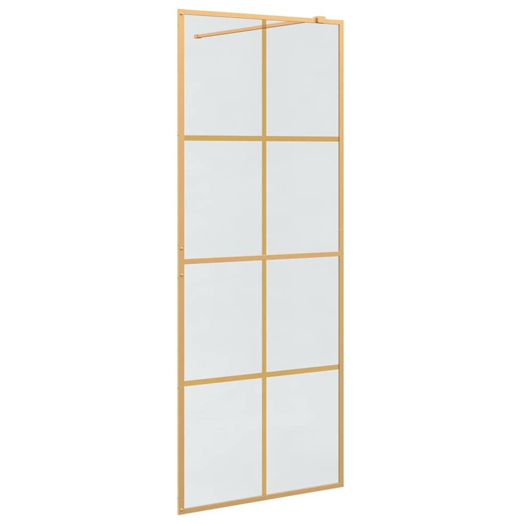 vidaXL Walk-in Duschwand Gold 80 x 195 cm Gehärtetes Glas