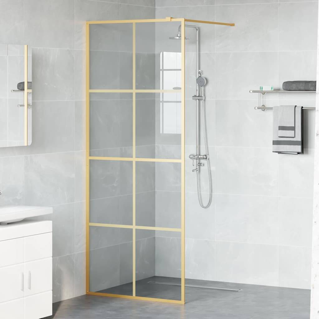 vidaXL Walk-in Duschwand Gold 80 x 195 cm Gehärtetes Glas