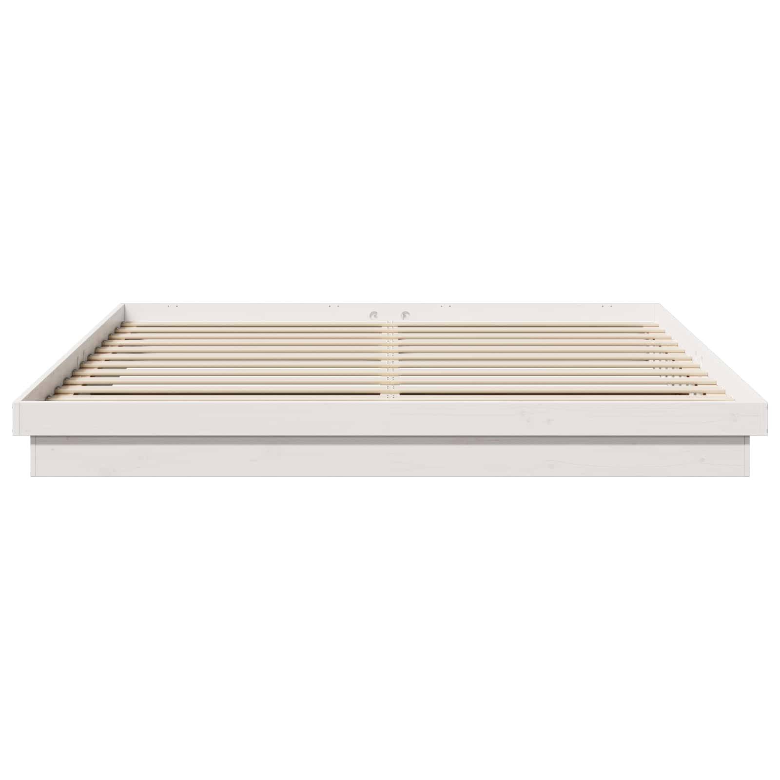 vidaXL Bettrahmen Weiß 200 x 200 cm Massives Kiefernholz