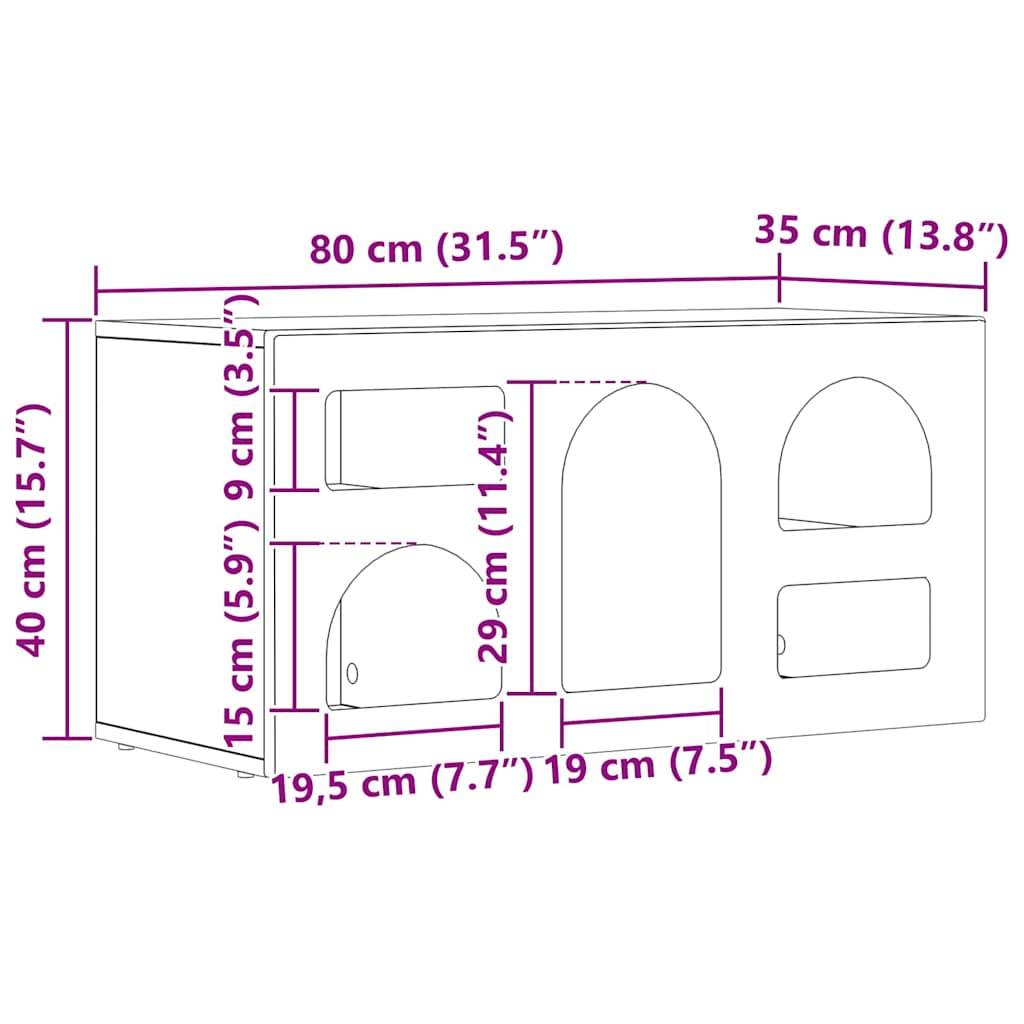 Abmessungen einer Box: 80 cm (31,5