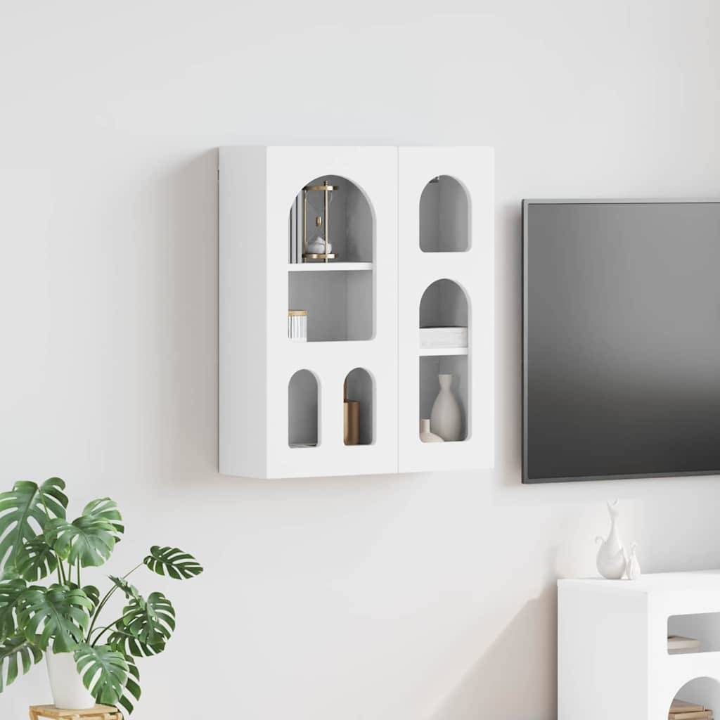 vidaXL Hängeschrank mit Regal Weiß 59 x 20 x 71,5 cm Holzwerkstoff