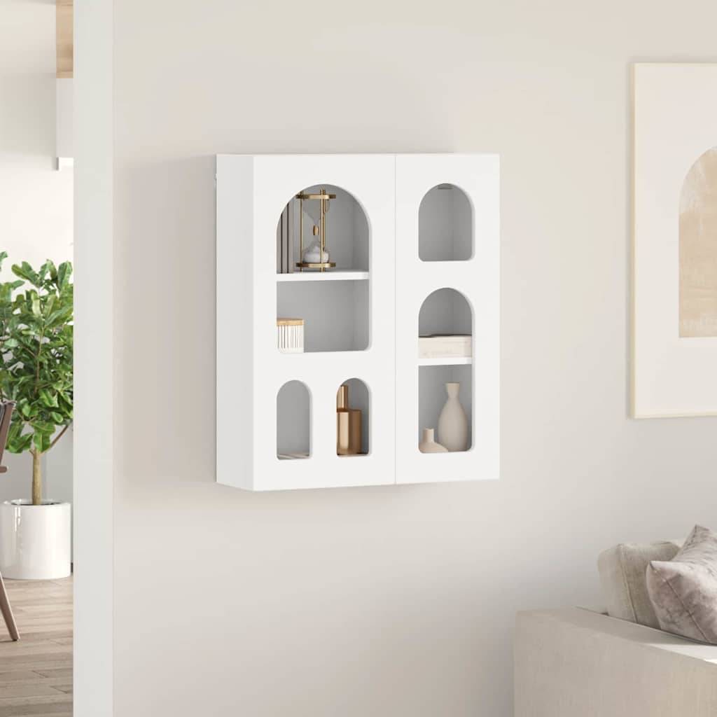 vidaXL Hängeschrank mit Regal Weiß 59 x 20 x 71,5 cm Holzwerkstoff