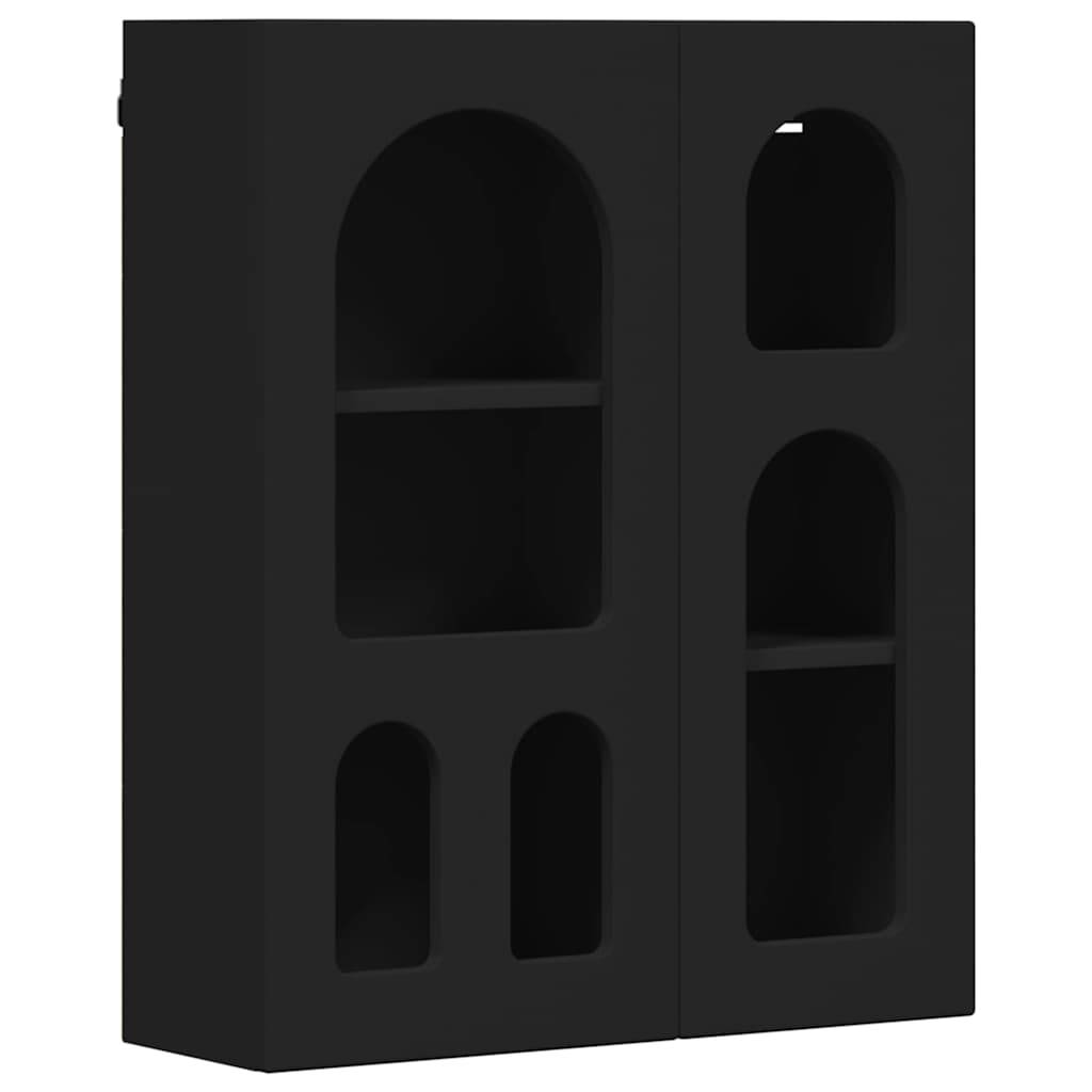 vidaXL Hängeschrank mit Regal Schwarz 59 x 20 x 71,5 cm Holzwerkstoff