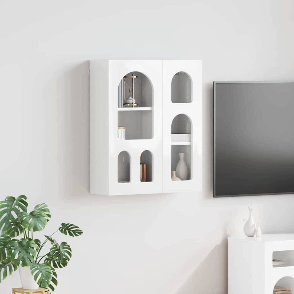 vidaXL Hängeschrank Hochglanz Weiß 59 x 20 x 71,5 cm Holzwerkstoff