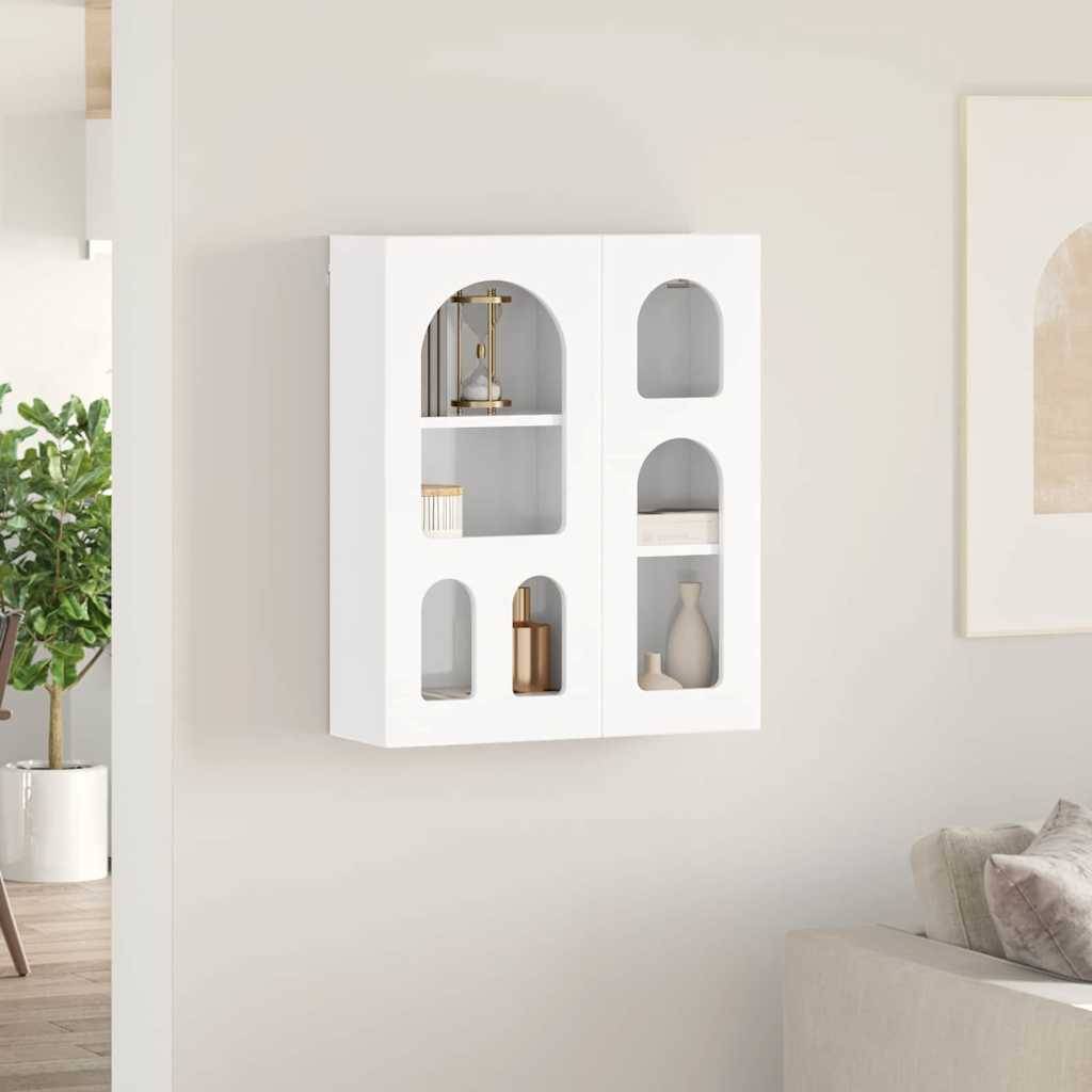 vidaXL Hängeschrank Hochglanz Weiß 59 x 20 x 71,5 cm Holzwerkstoff